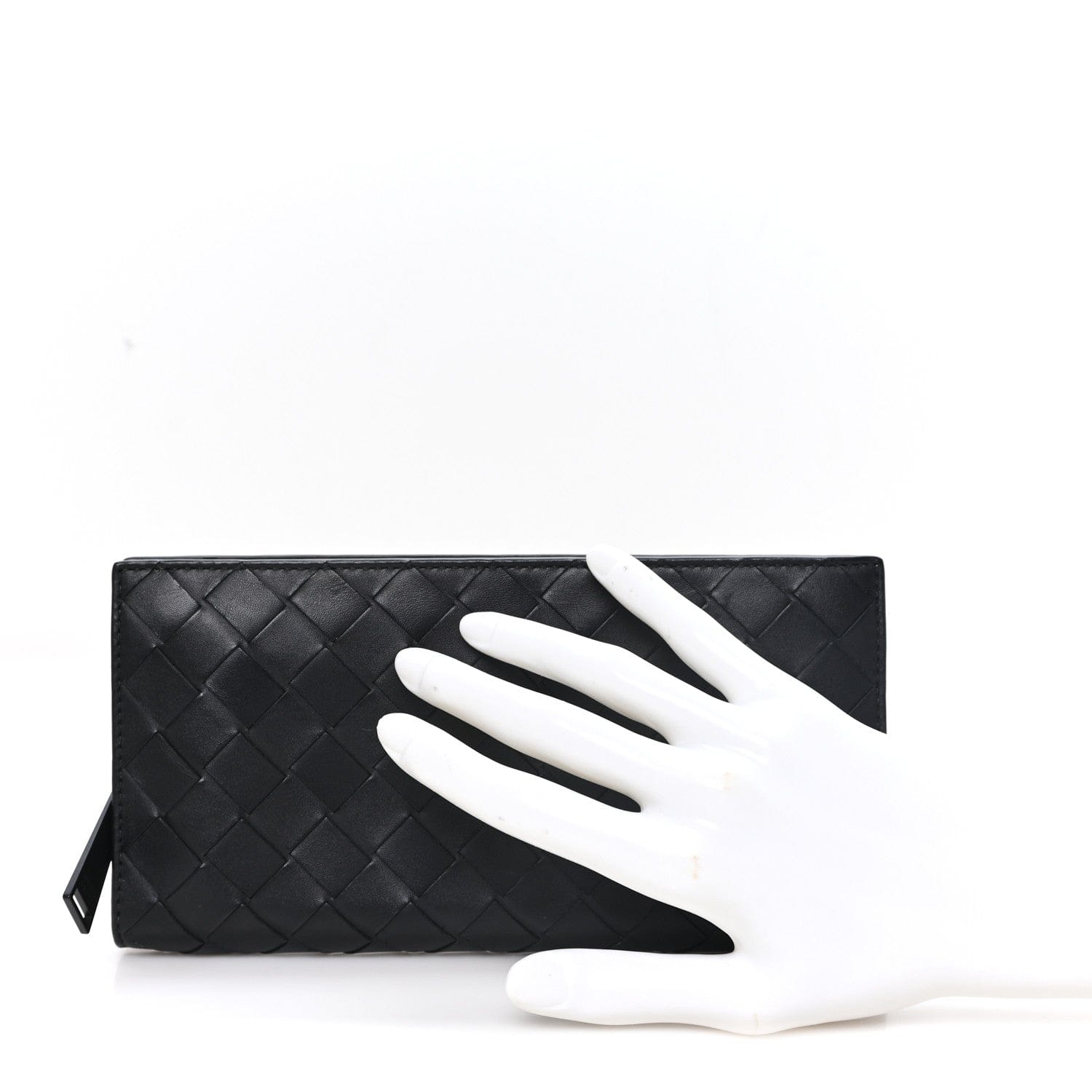 Bottega Veneta Nappa Intrecciato Zip Around Wallet Black