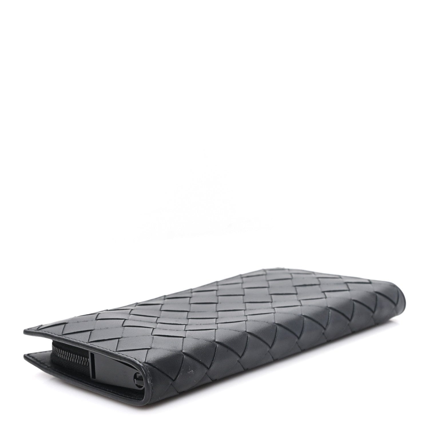 Bottega Veneta Nappa Intrecciato Zip Around Wallet Black