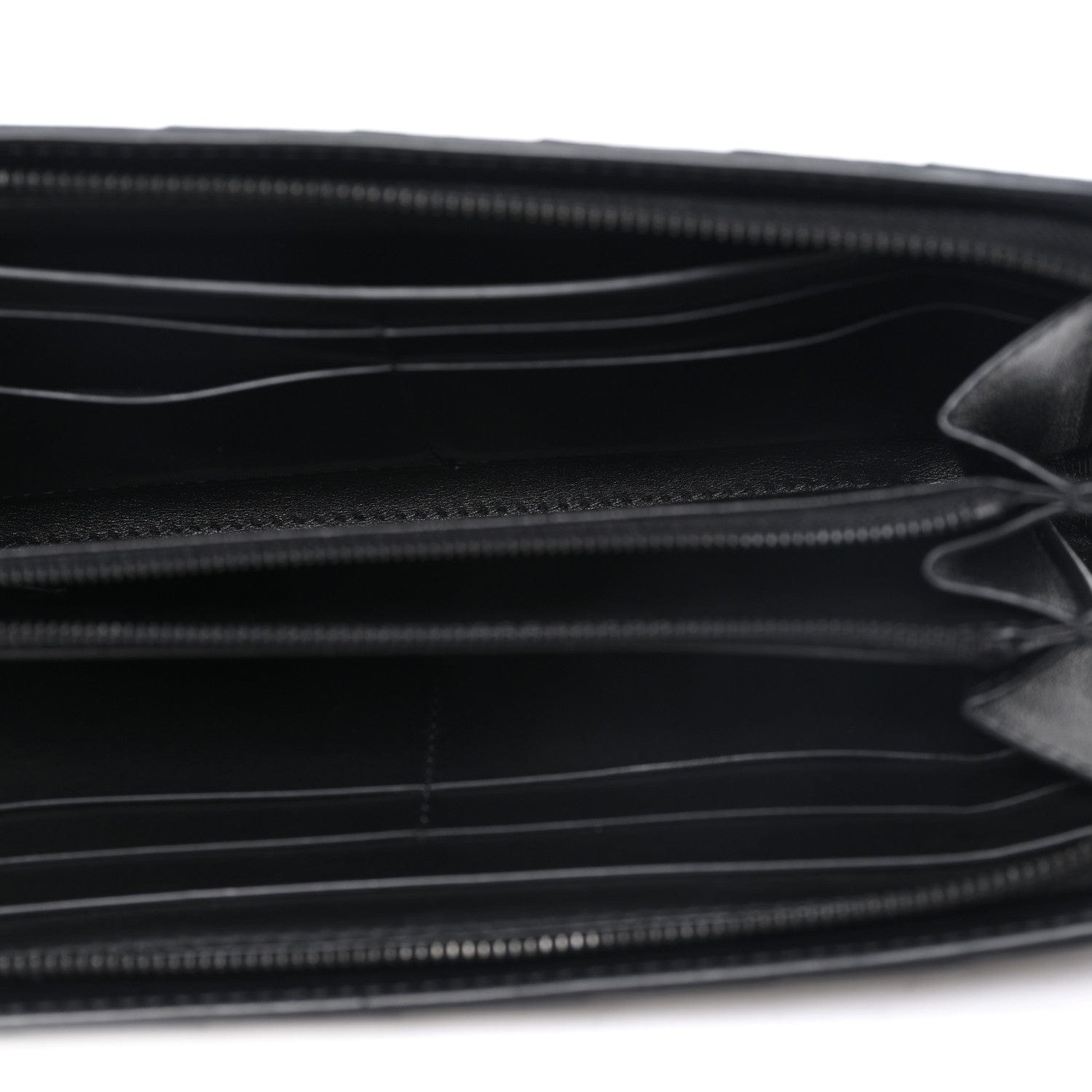 Bottega Veneta Nappa Intrecciato Zip Around Wallet Black