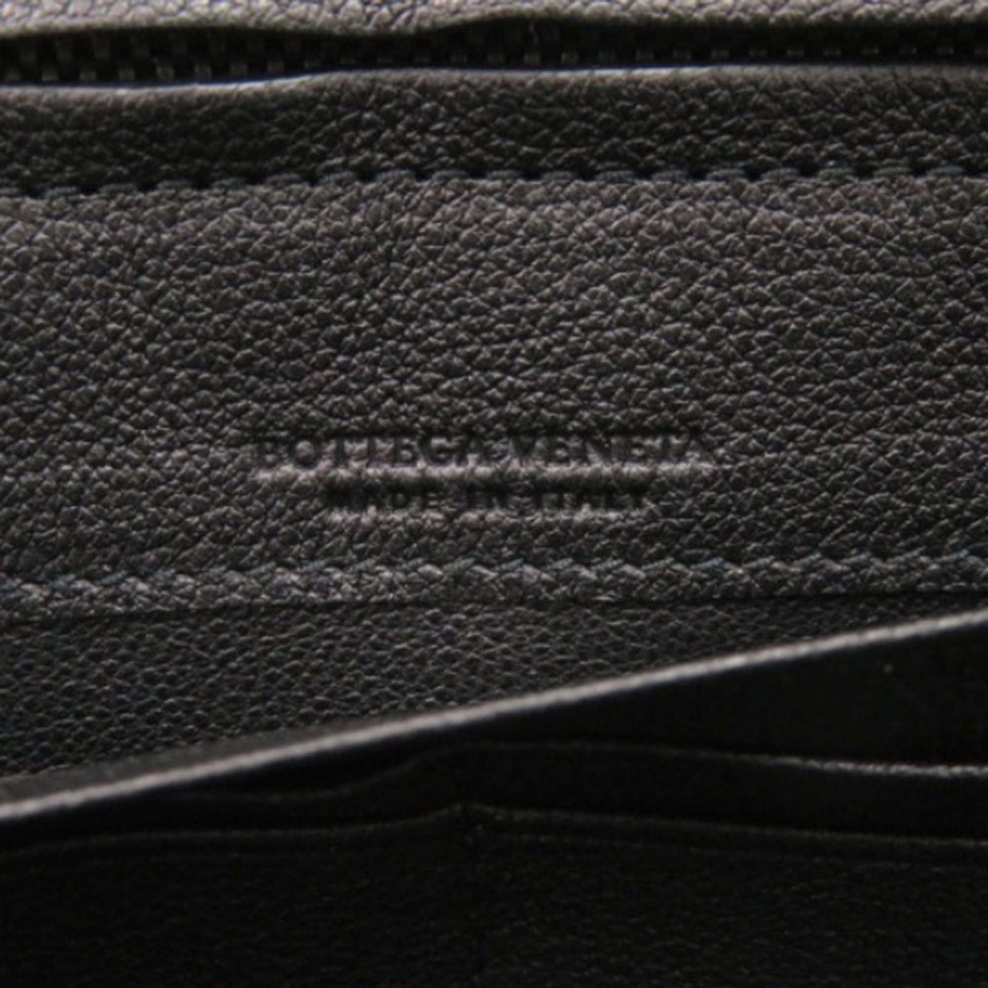 Bottega Veneta Grained Leather Zip Around Organizer Long Wallet