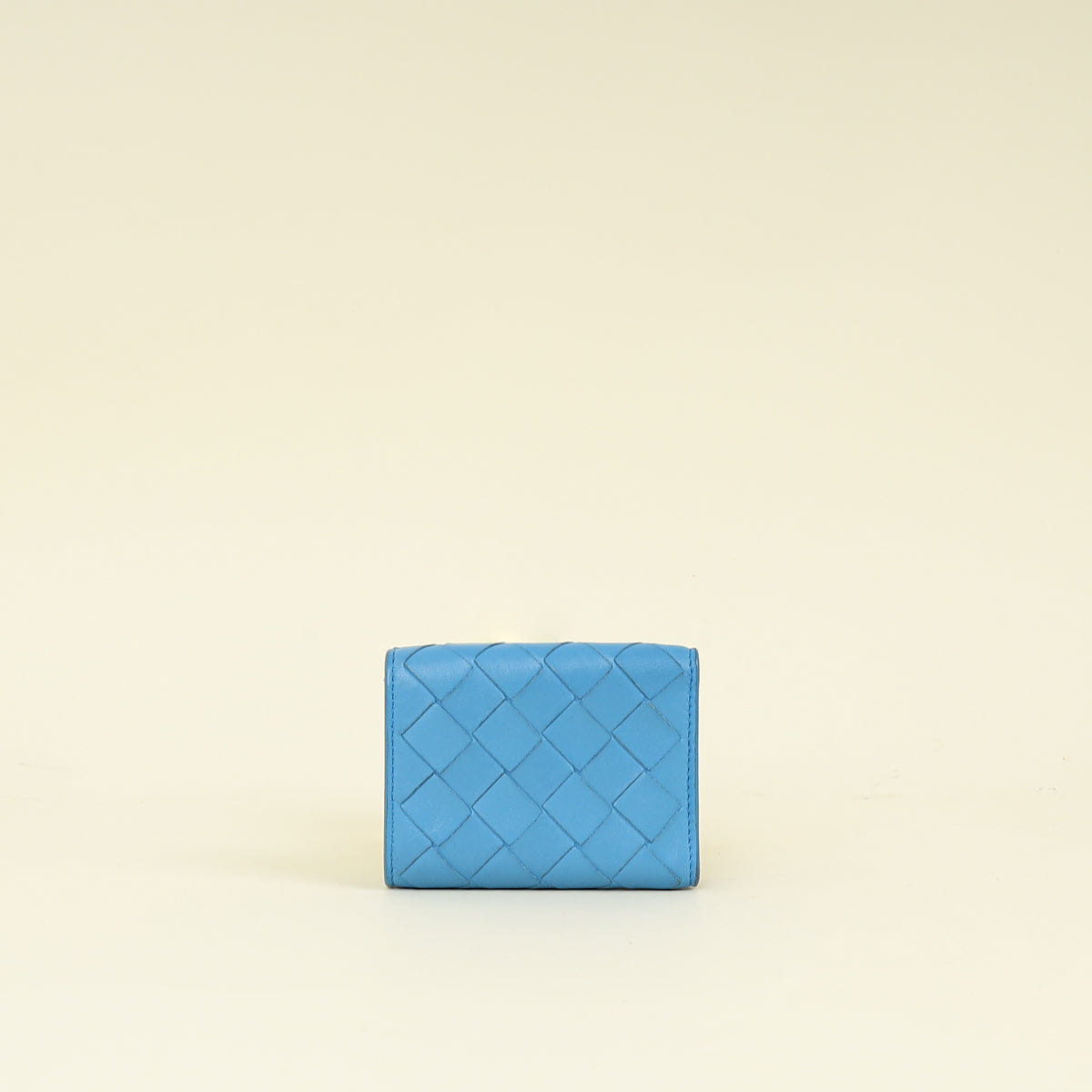 Bottega Veneta Blue Porridge Small Tri - Fold Zip Wallet