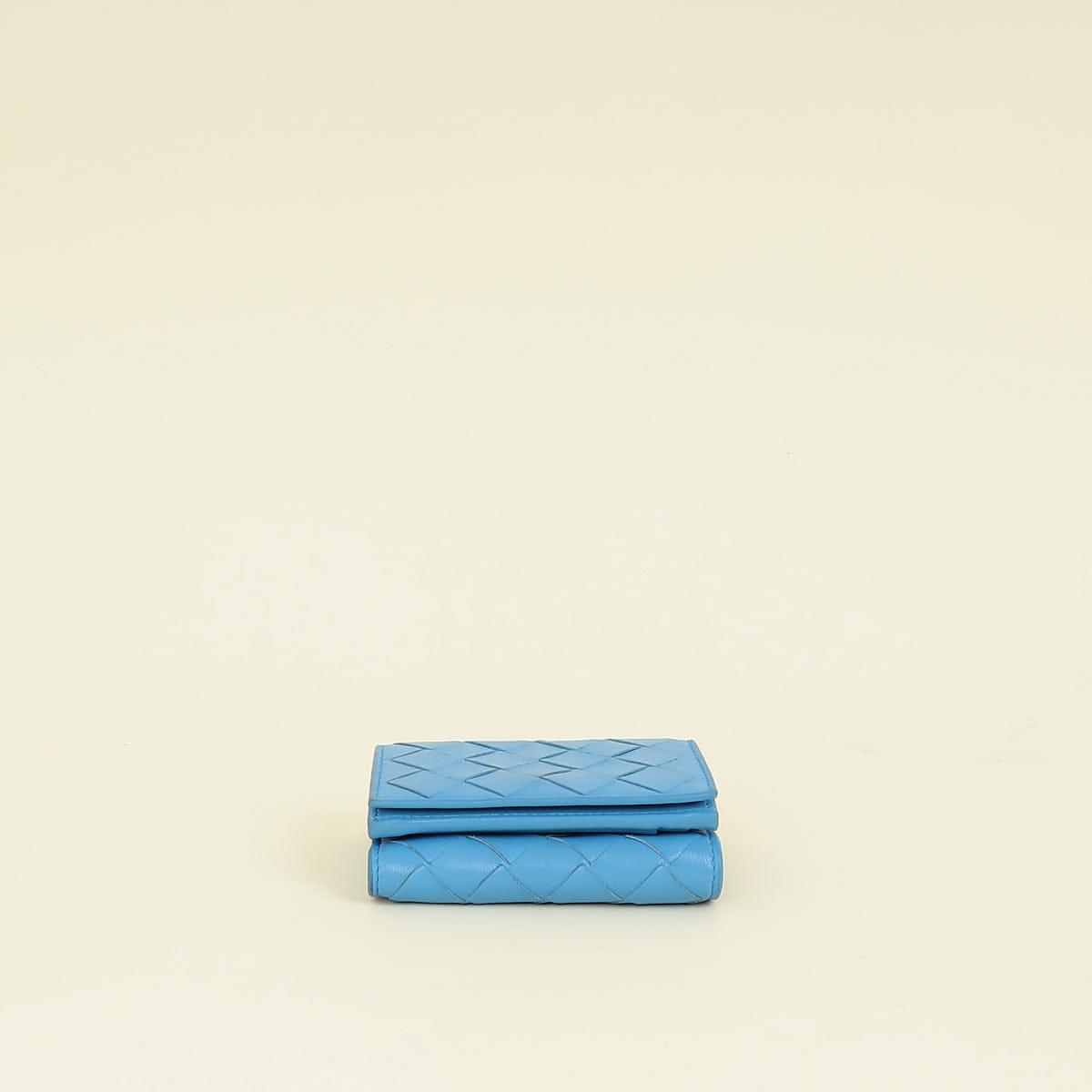 Bottega Veneta Blue Porridge Small Tri - Fold Zip Wallet