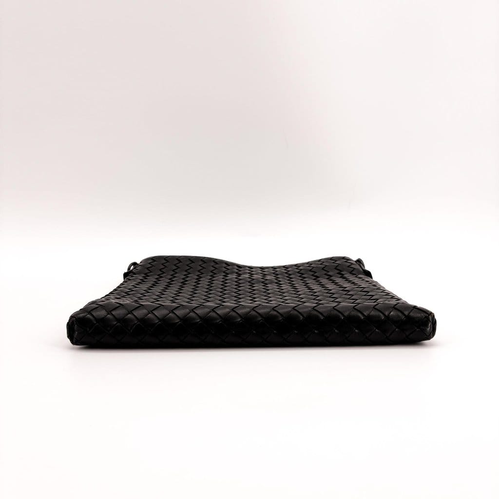 Bottega Veneta Intrecciato Messenger Bag Black