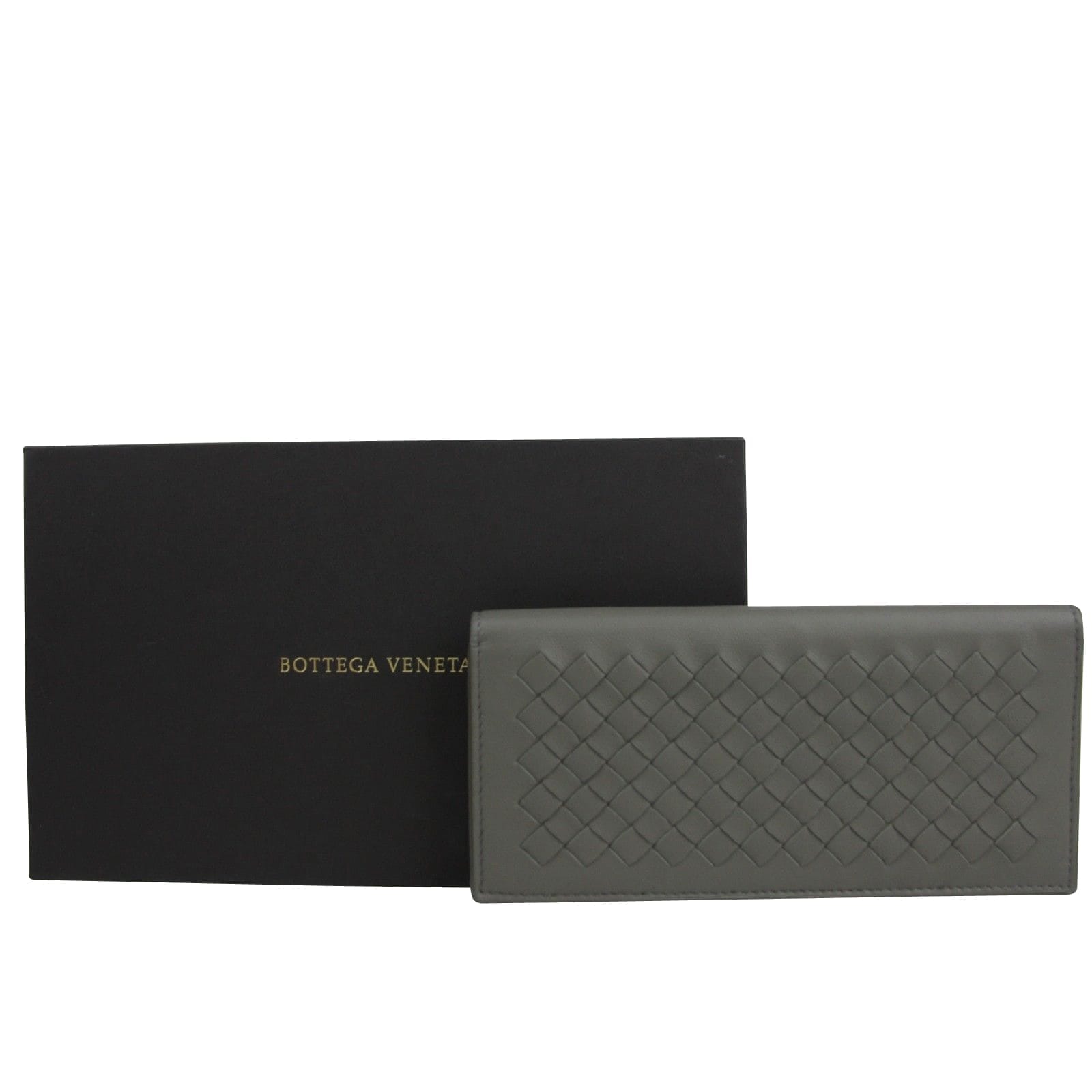 Bottega Veneta Men's Intercciaco Leather Woven Long Bifold Wallet