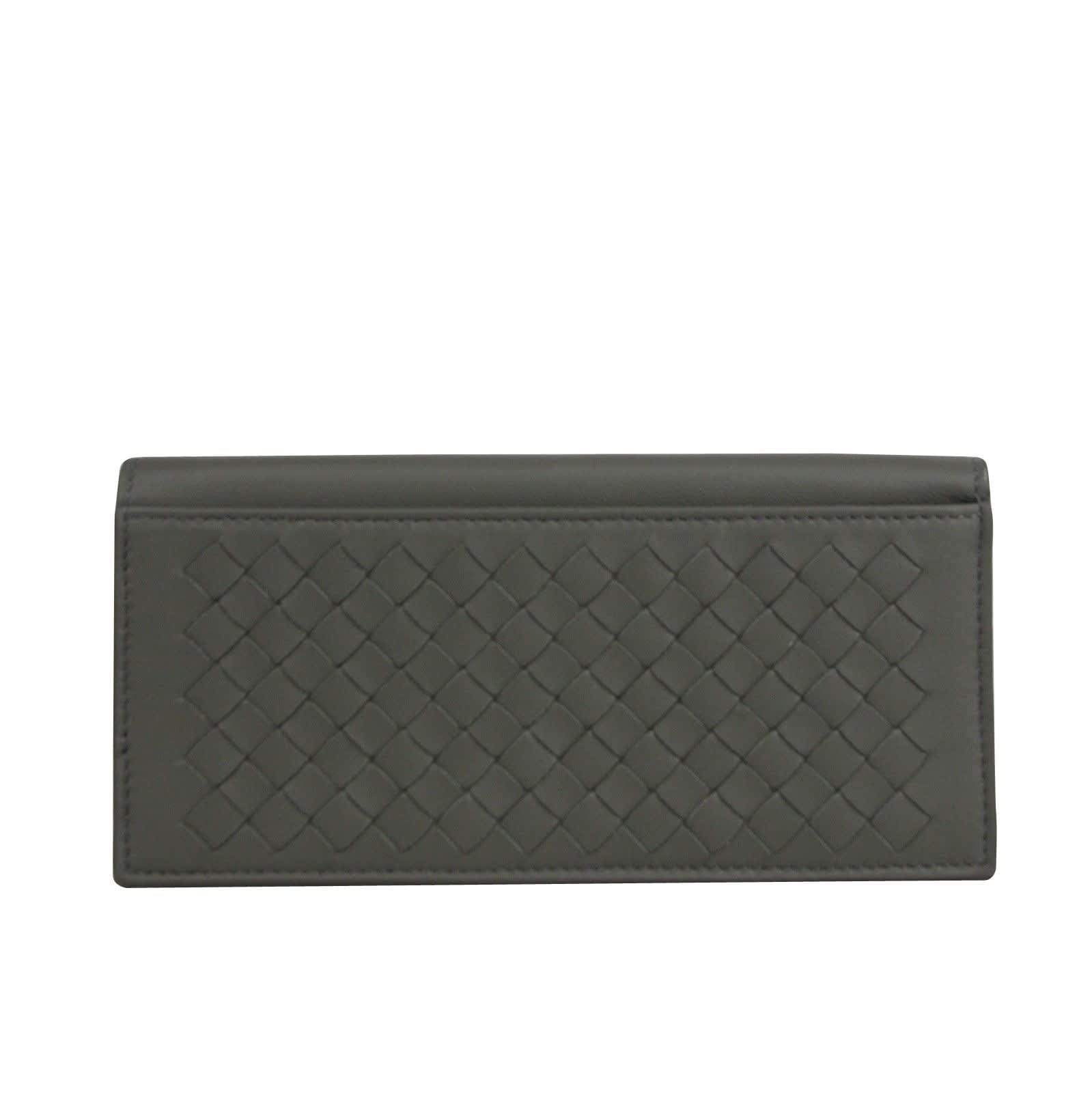 Bottega Veneta Men's Intercciaco Leather Woven Long Bifold Wallet
