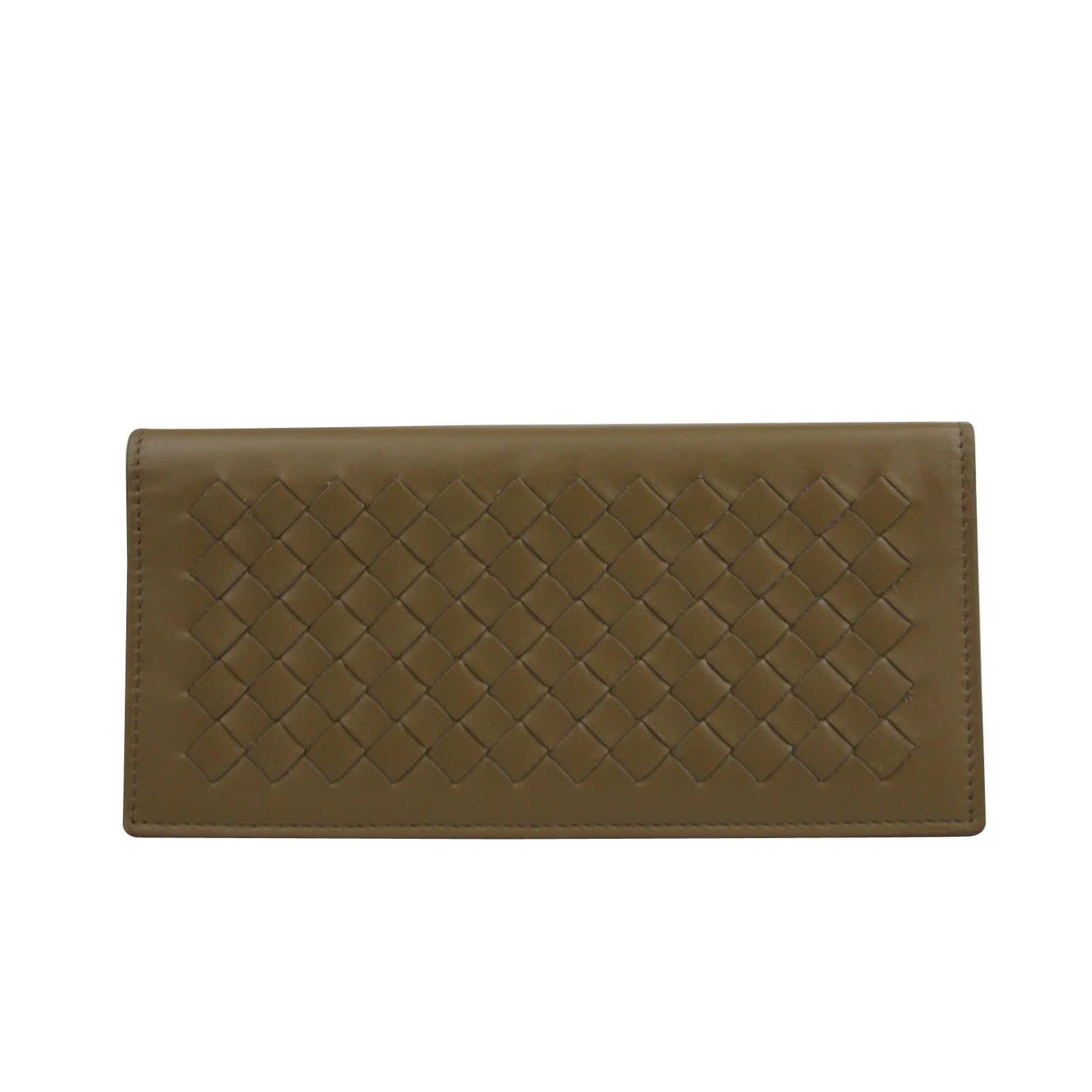 Bottega Veneta Men's Woven Long Leather Bifold Wallet