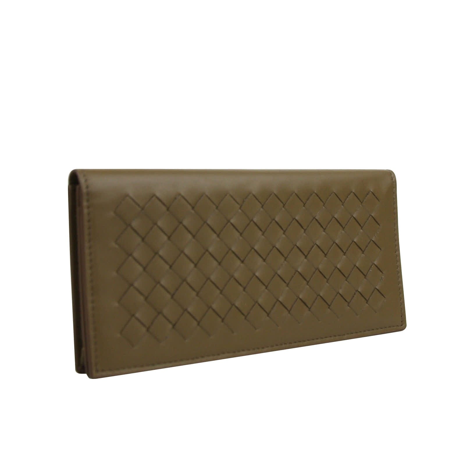Bottega Veneta Men's Woven Long Leather Bifold Wallet