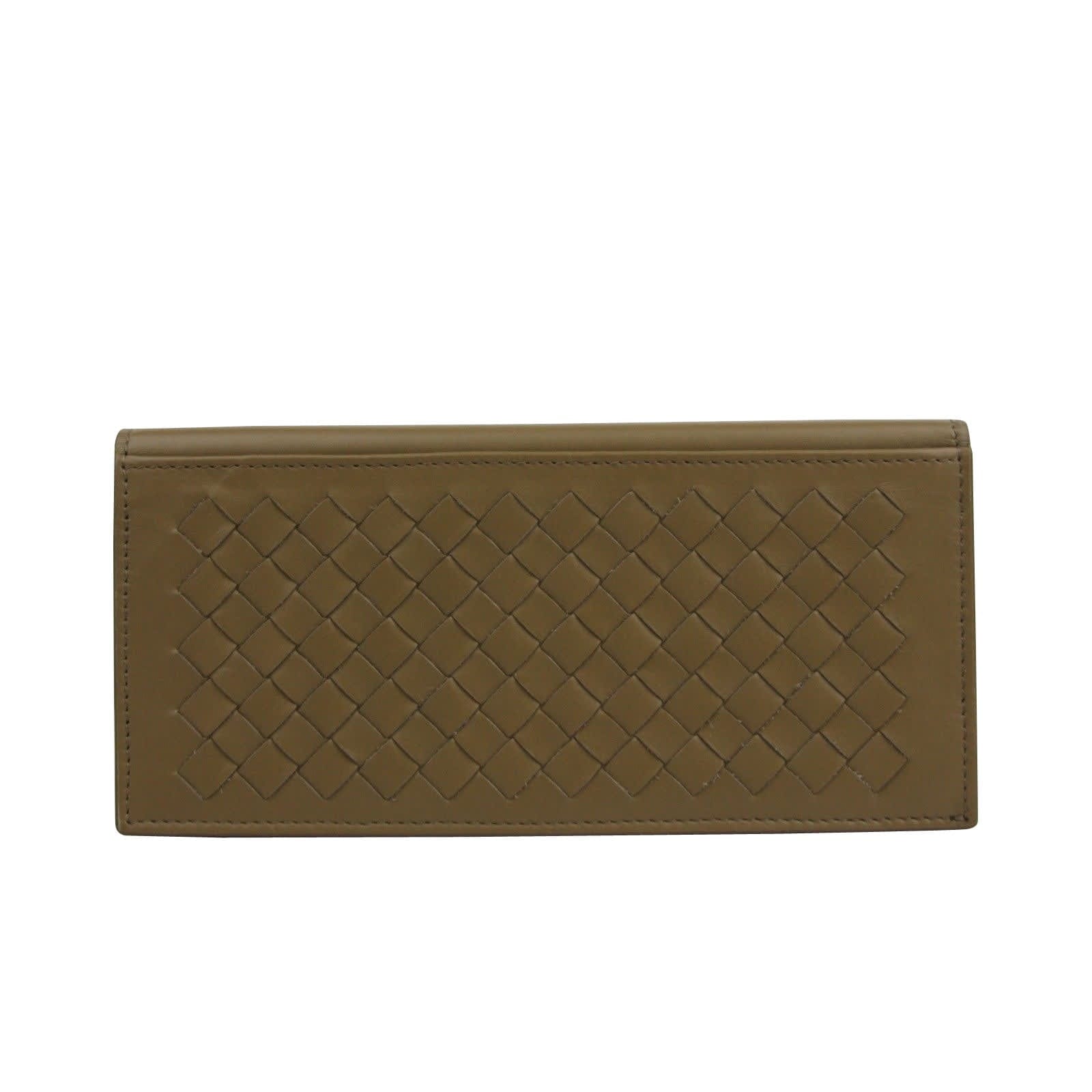 Bottega Veneta Men's Woven Long Leather Bifold Wallet