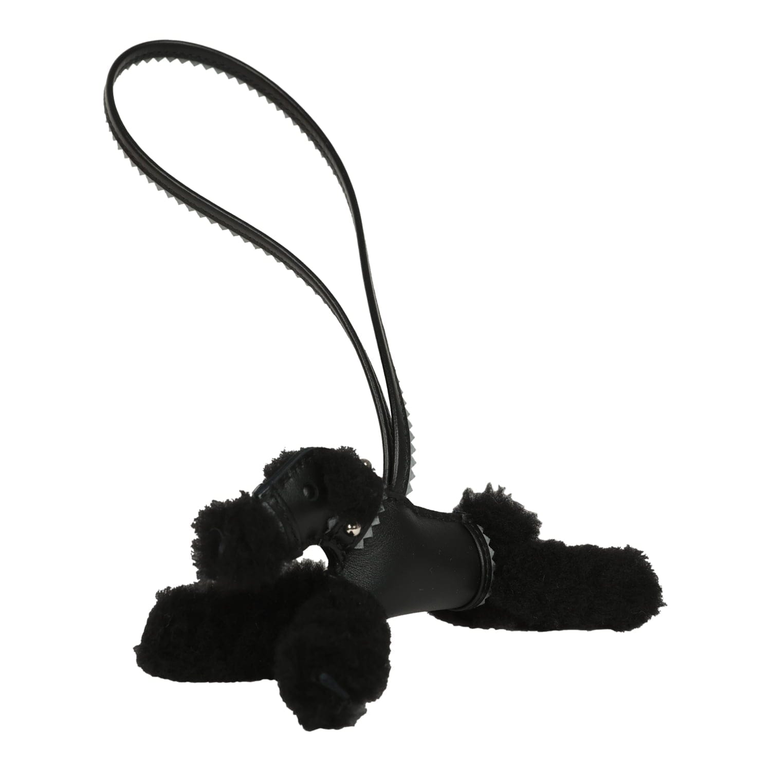 Hermes Rock Budy Apic Charm Black, Gris Pantin Milo Lambskin and Merino Wool Palladium Hardware