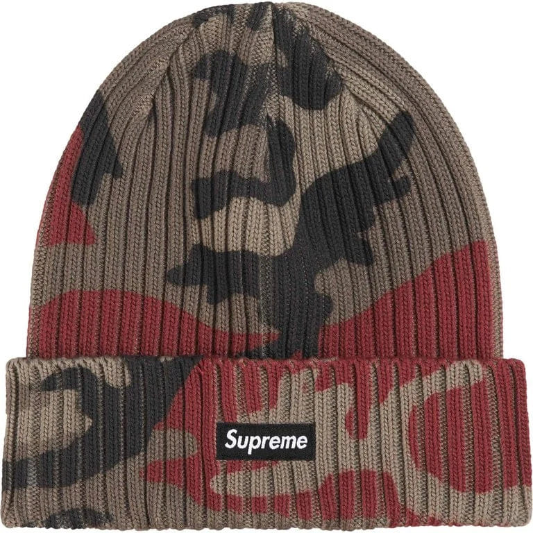 Supreme Overdyed Beanie (SS26) Red Camo
