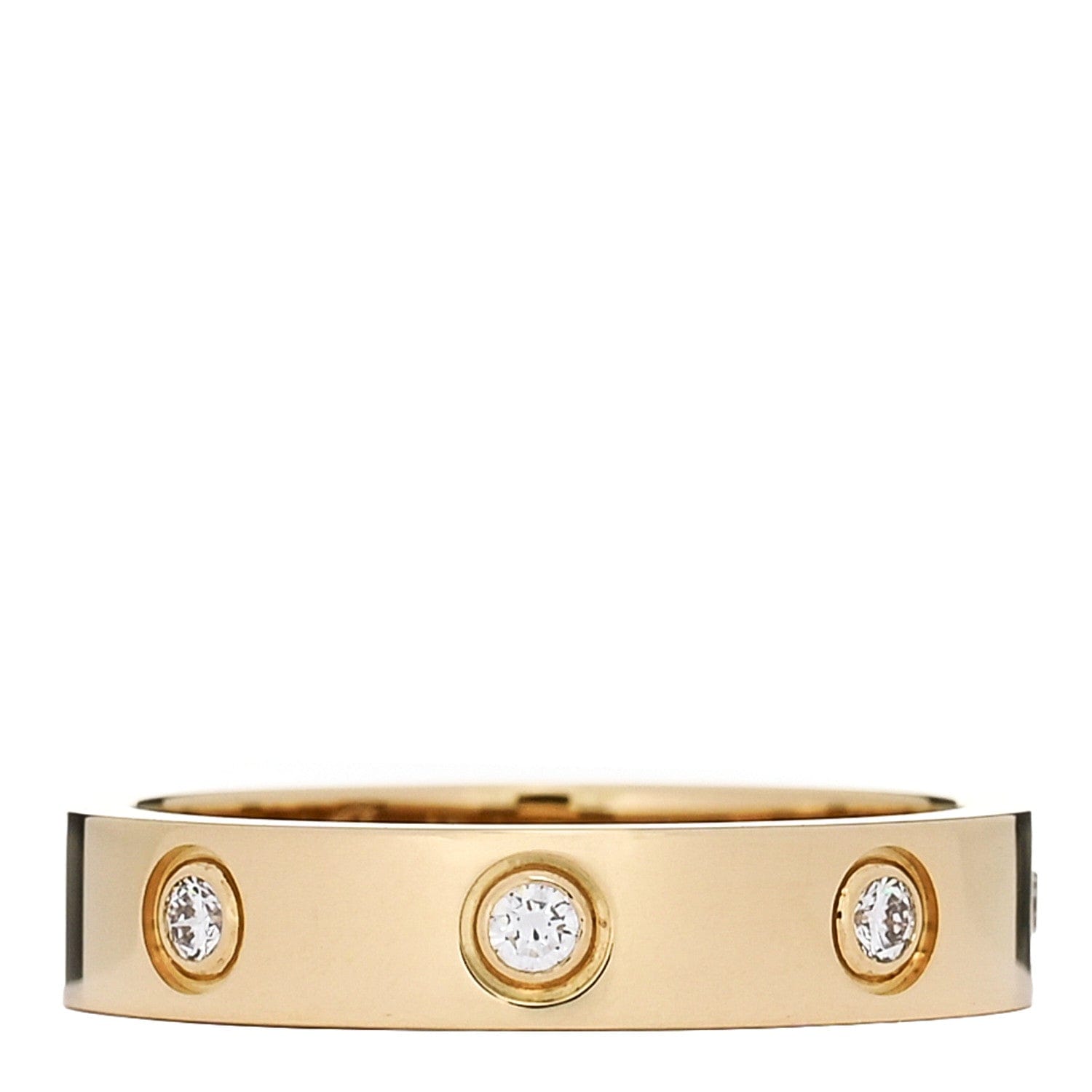 Cartier 18K Yellow Gold 8 Diamond 4 mm LOVE Wedding Band Ring 51 5.75