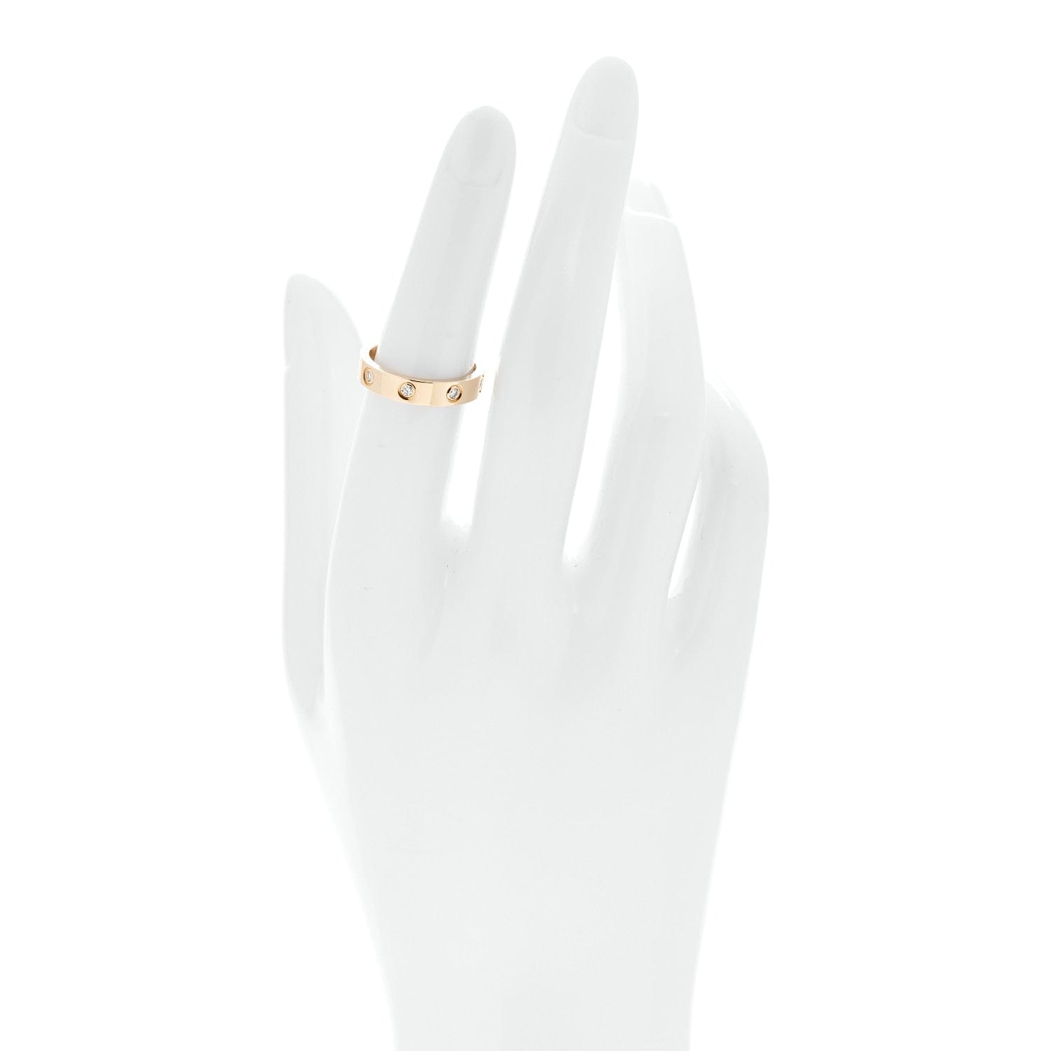 Cartier 18K Yellow Gold 8 Diamond 4 mm LOVE Wedding Band Ring 51 5.75