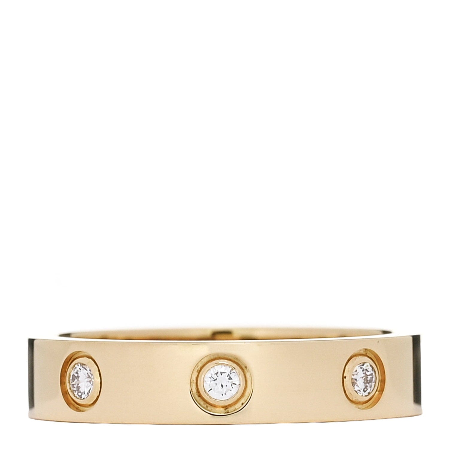 Cartier 18K Yellow Gold 8 Diamond 4 mm LOVE Wedding Band Ring 51 5.75