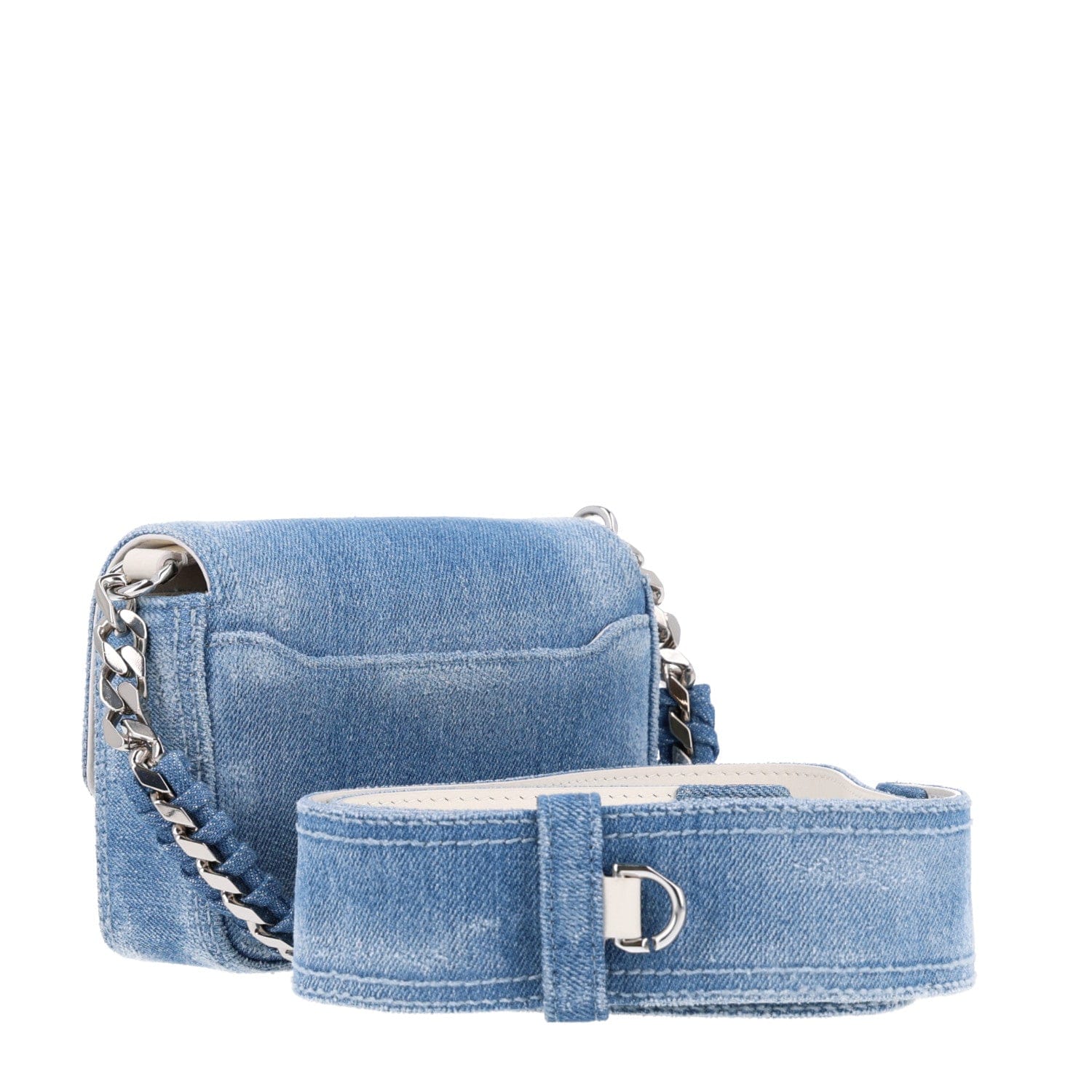 Givenchy Denim Small 4 g Woven Chain Crossbody Blue