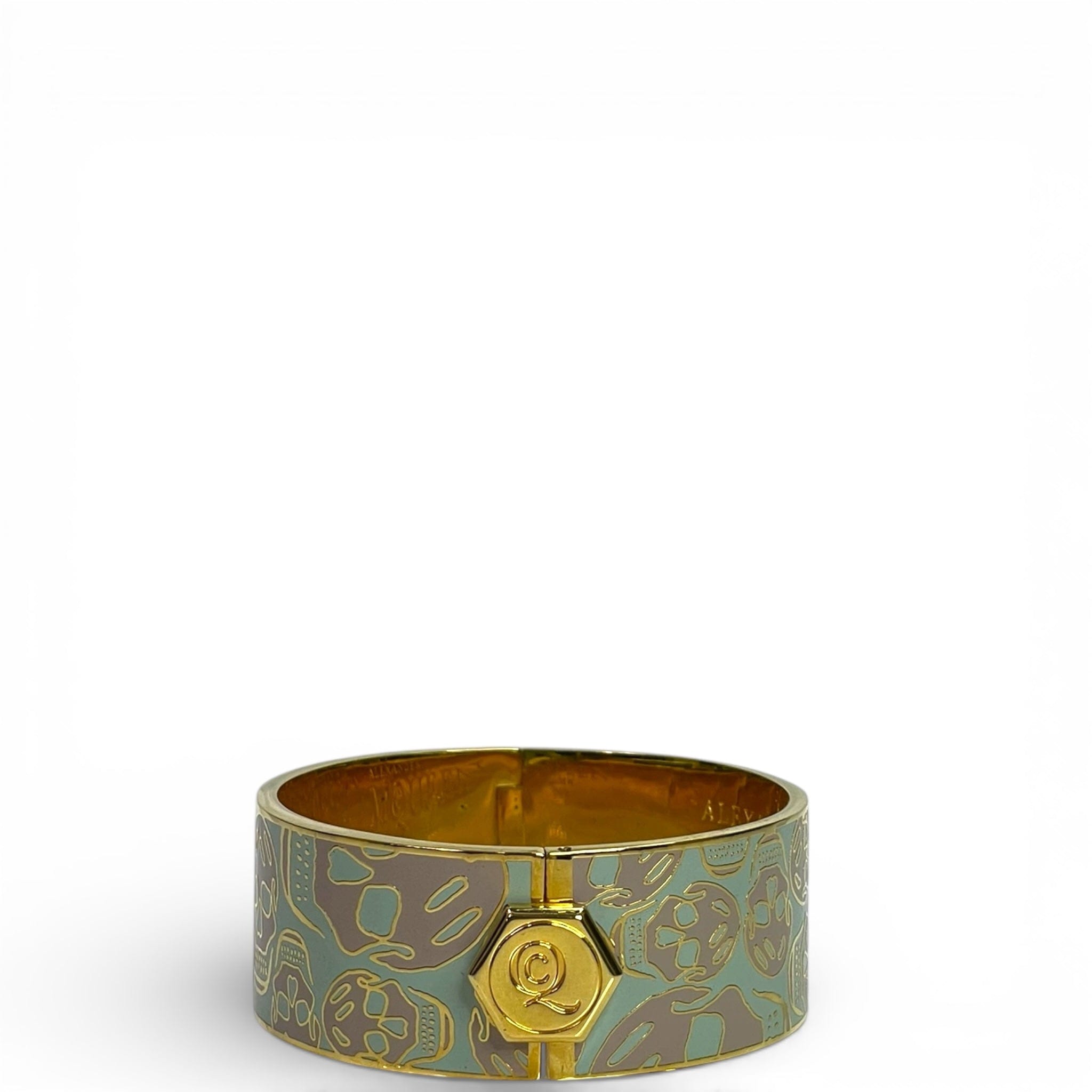 Alexander McQueen Bracelet Enamel Skull Hinged Cuff