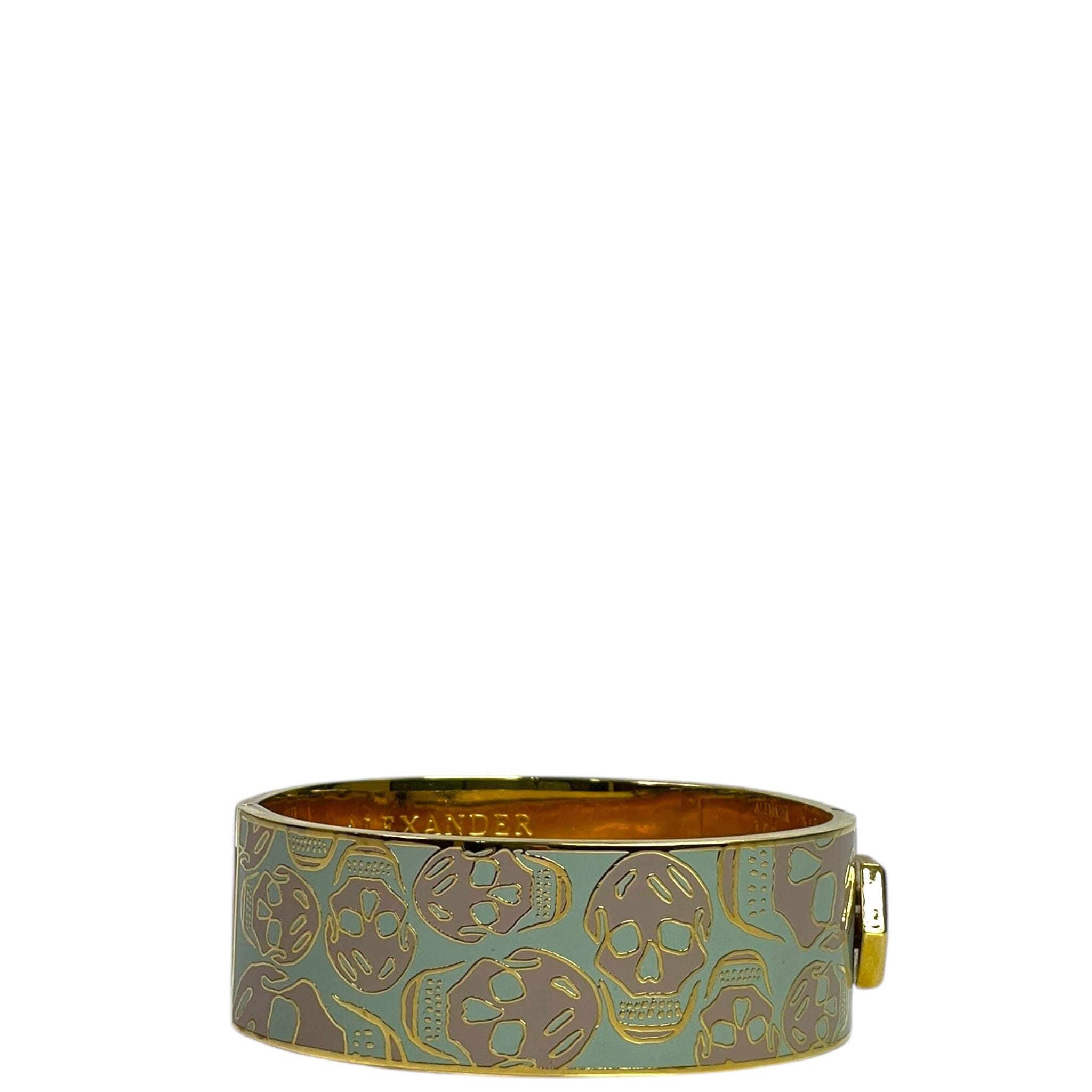 Alexander McQueen Bracelet Enamel Skull Hinged Cuff