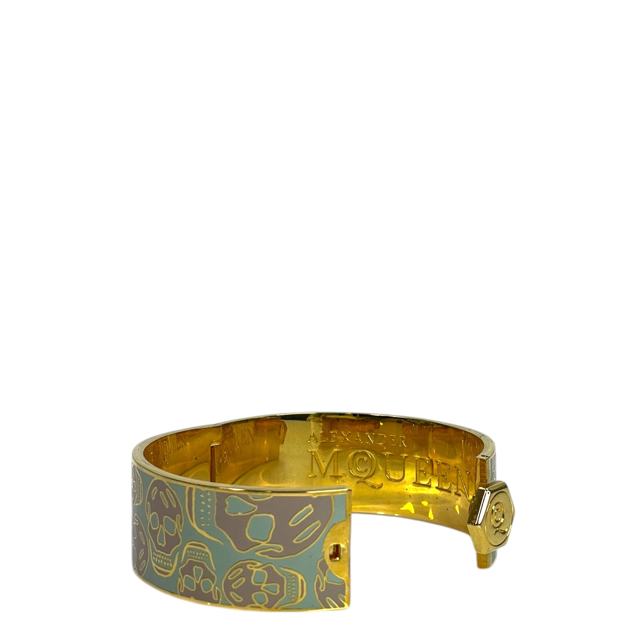 Alexander McQueen Bracelet Enamel Skull Hinged Cuff