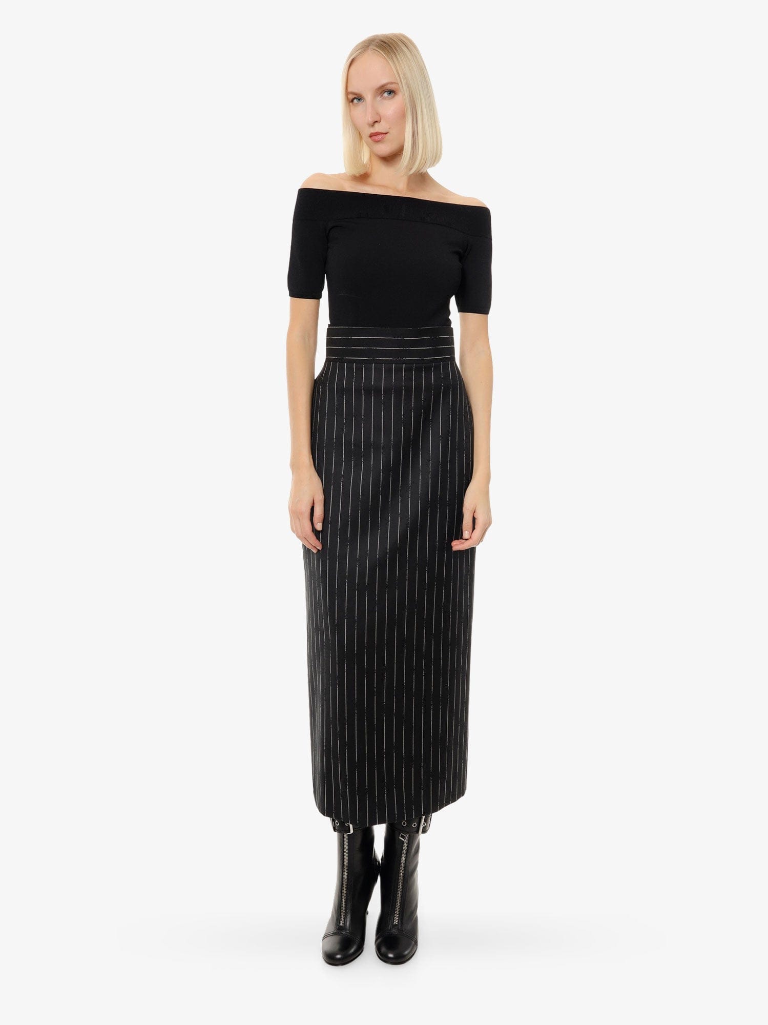 Alexander McQueen Wool skirt with striped motif
