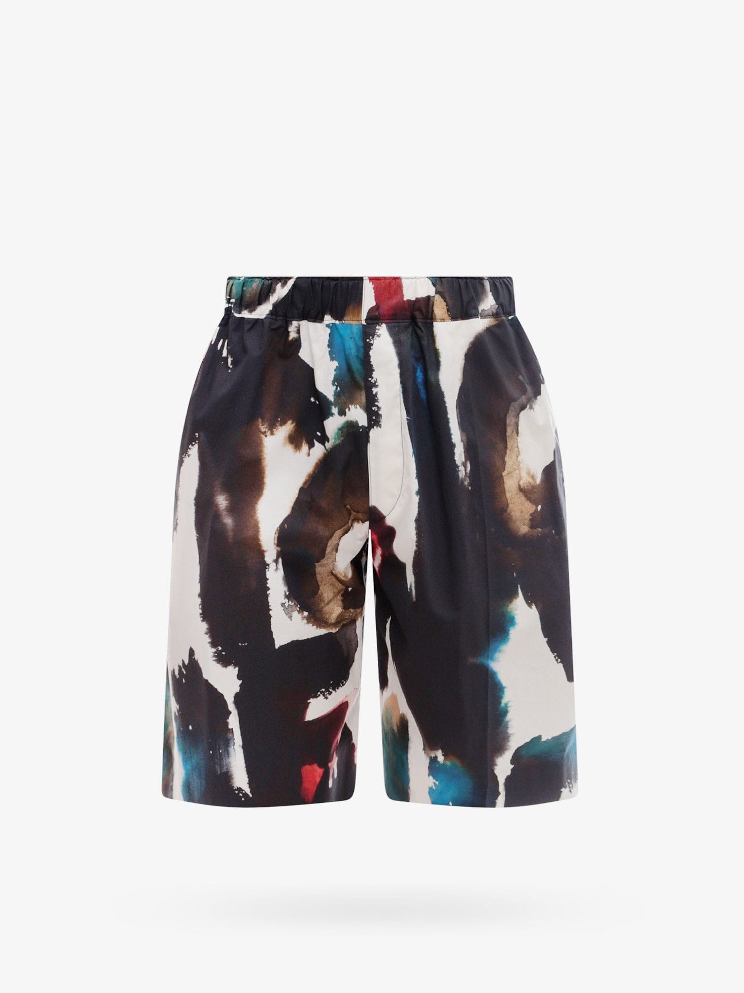 Alexander McQueen Cotton bermuda shorts with all - over graffiti acquerello print