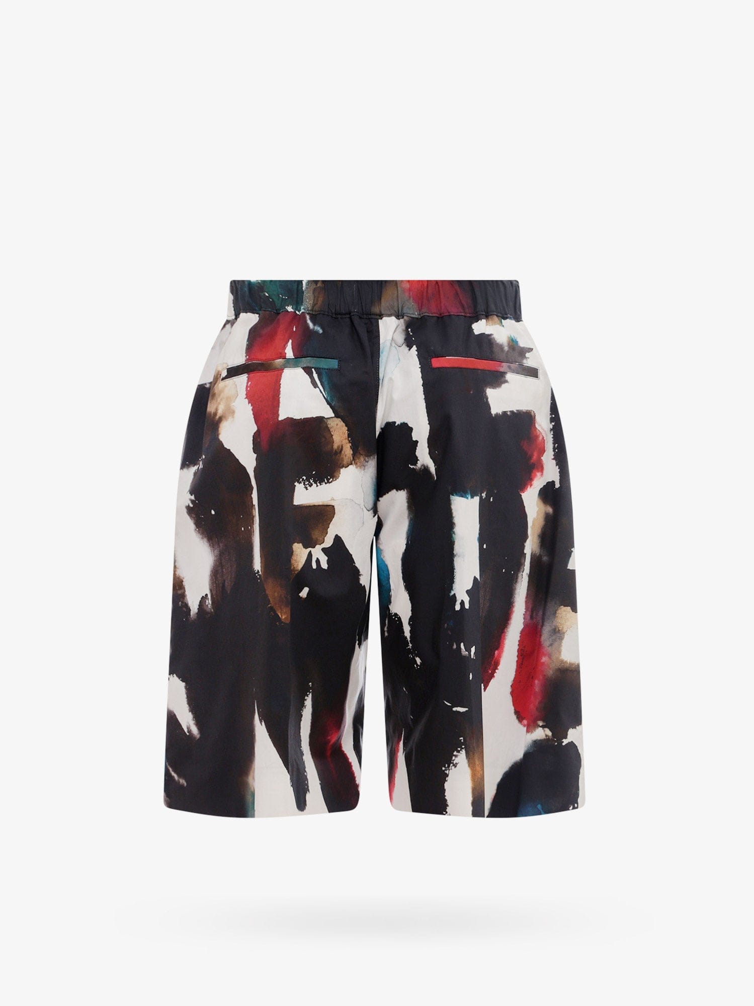 Alexander McQueen Cotton bermuda shorts with all - over graffiti acquerello print