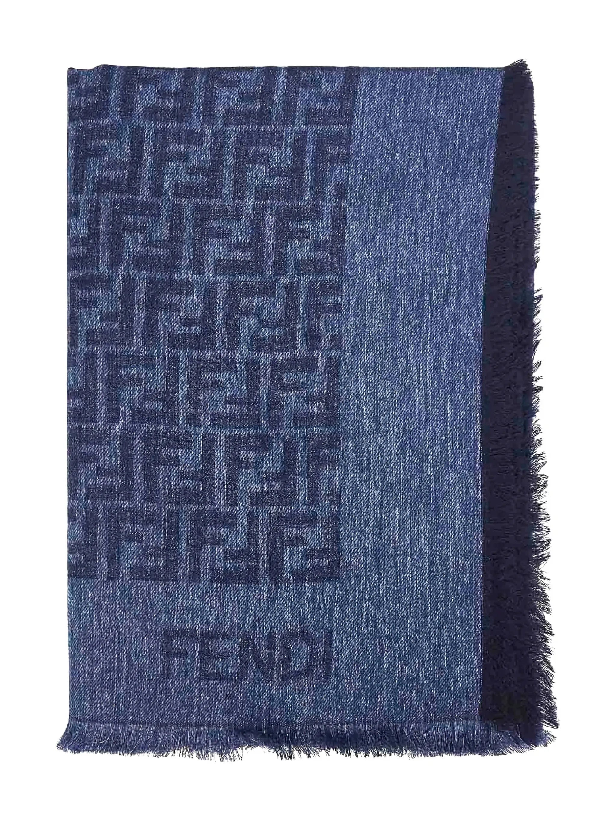 Fendi FF motif fringed shawl