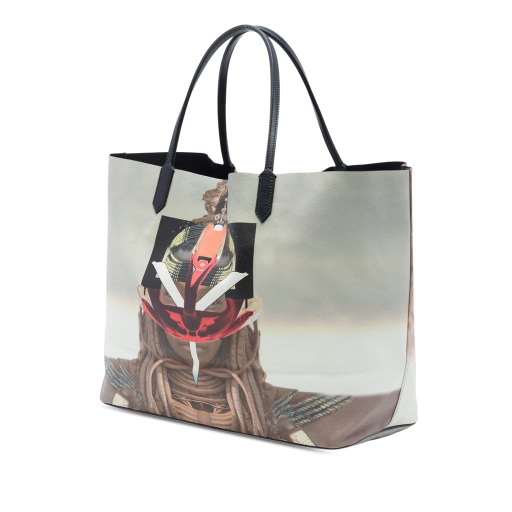 Givenchy Large Textured Coated Canvas Tribal Girl Print Antigona Tote