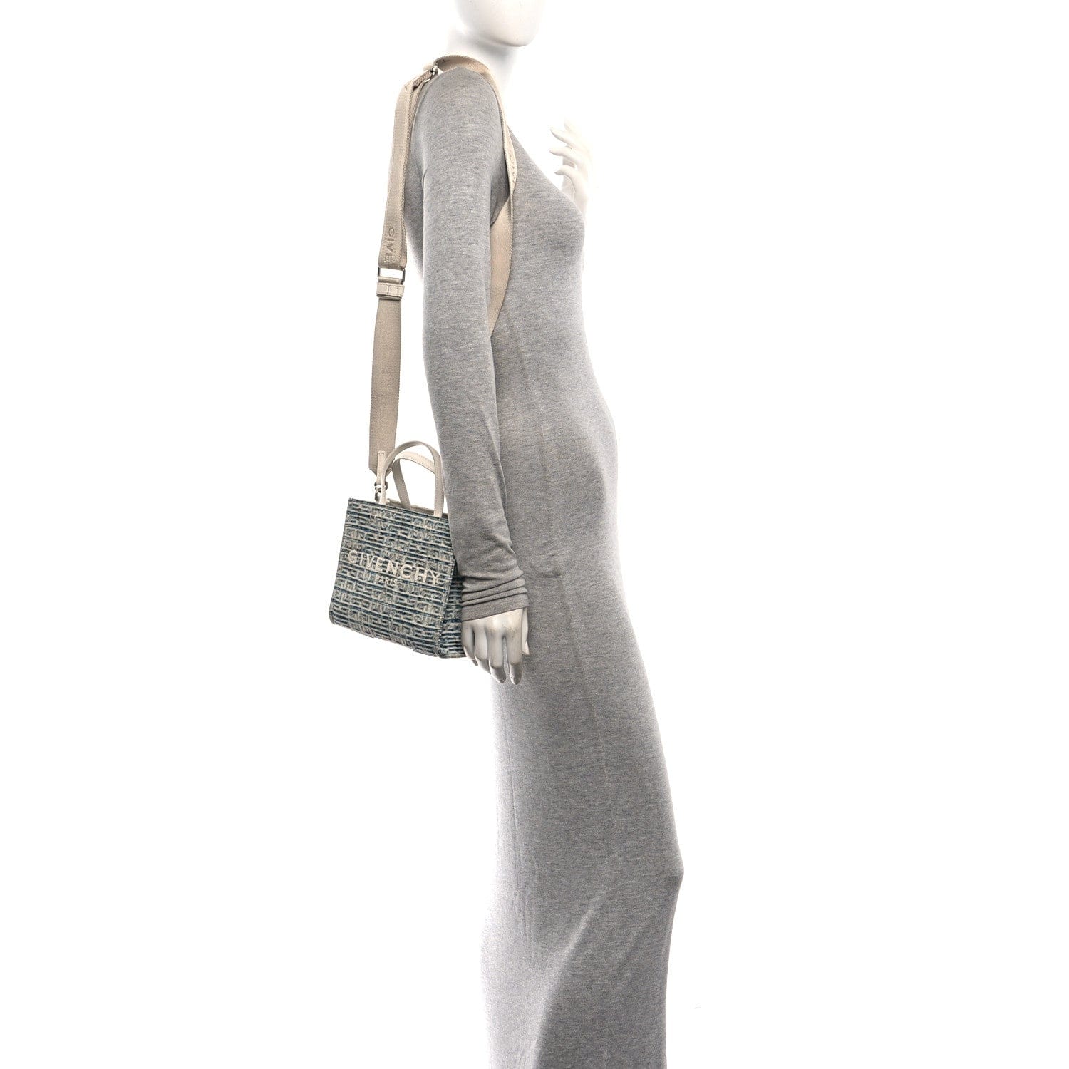 Givenchy Washed Denim Mini G Shopping Tote Blue