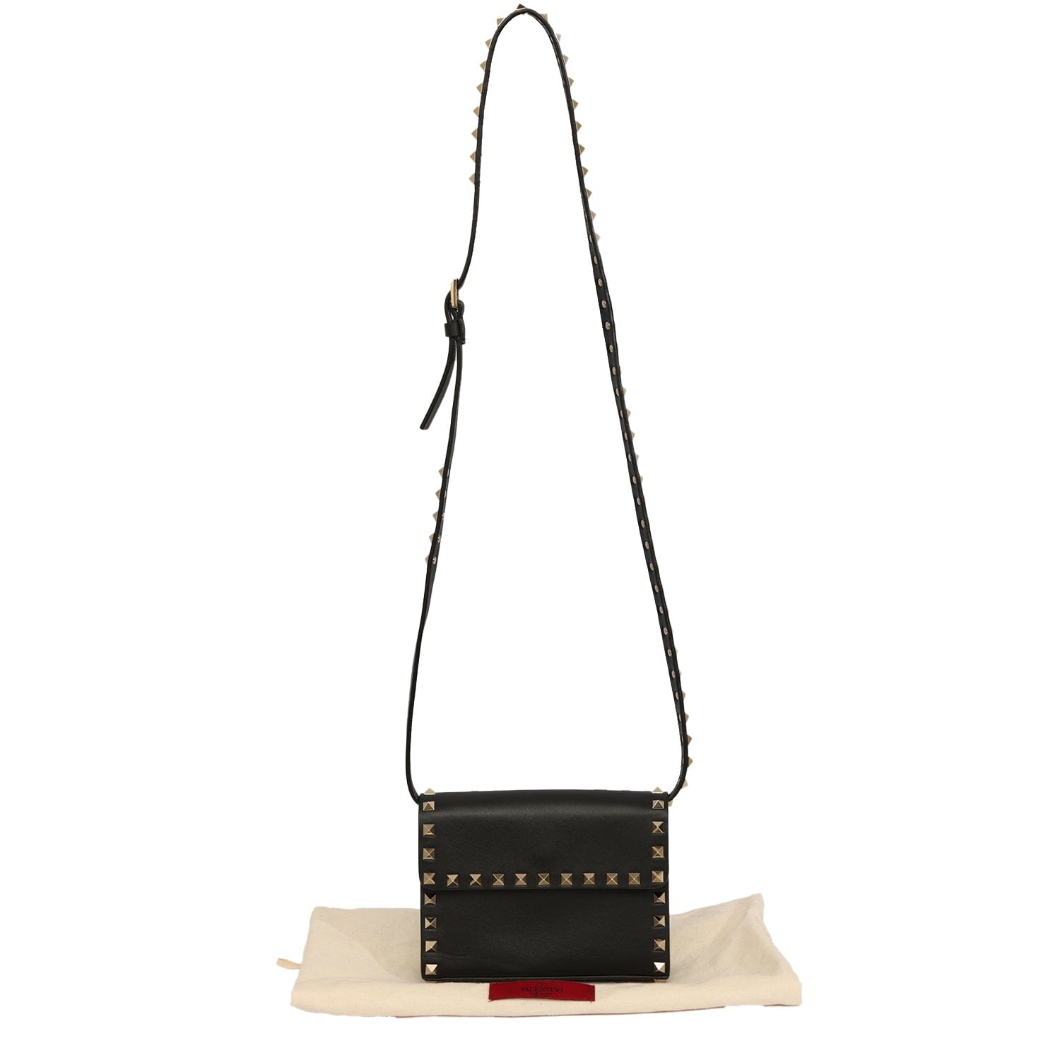 VALENTINO GARAVANI ROCKSTUD GRAINY CALFSKIN CROSSBODY BAG