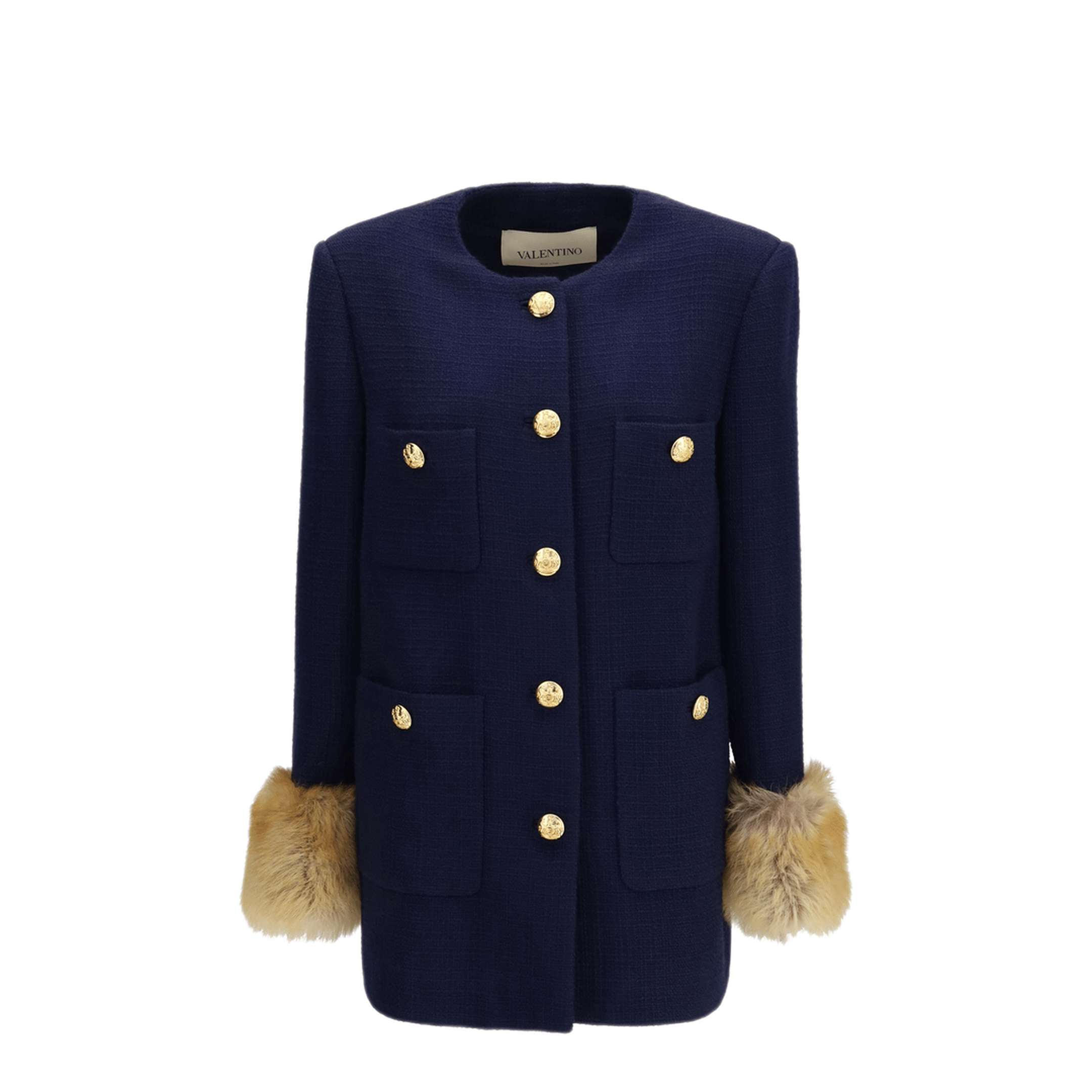 Valentino Wool Tweed Caban Coat