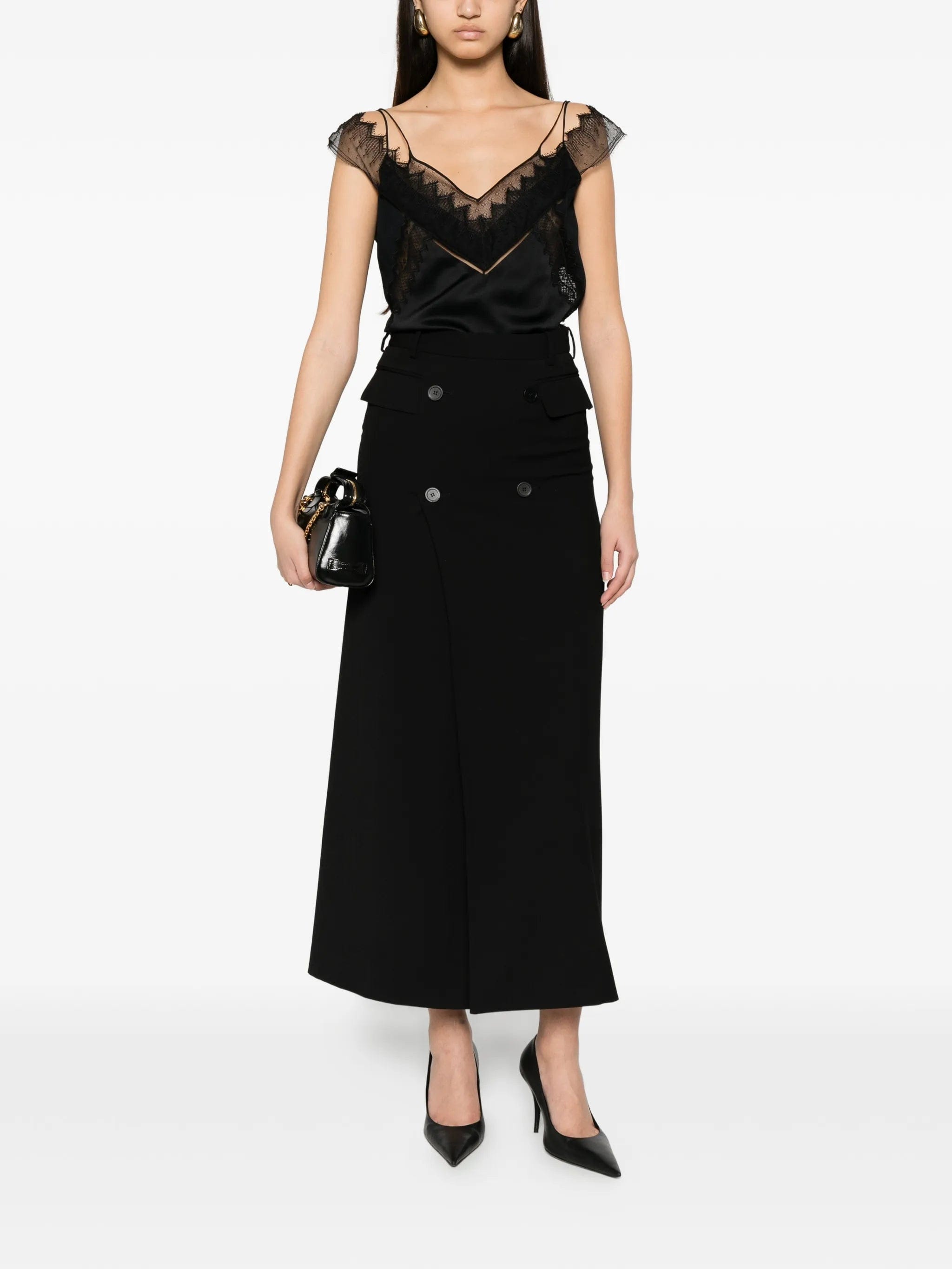 TOM FORD lace - trim satin top