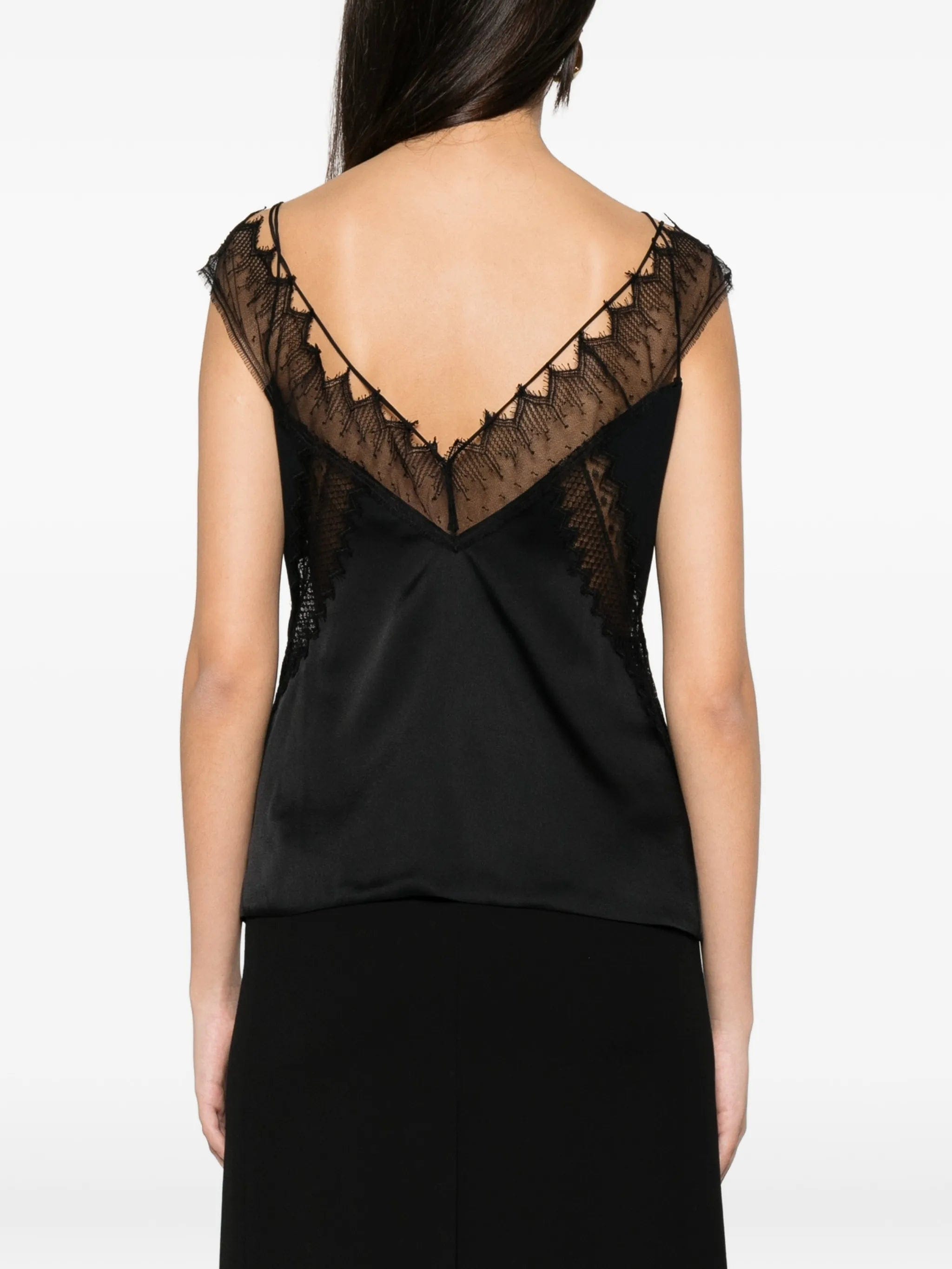 TOM FORD lace - trim satin top