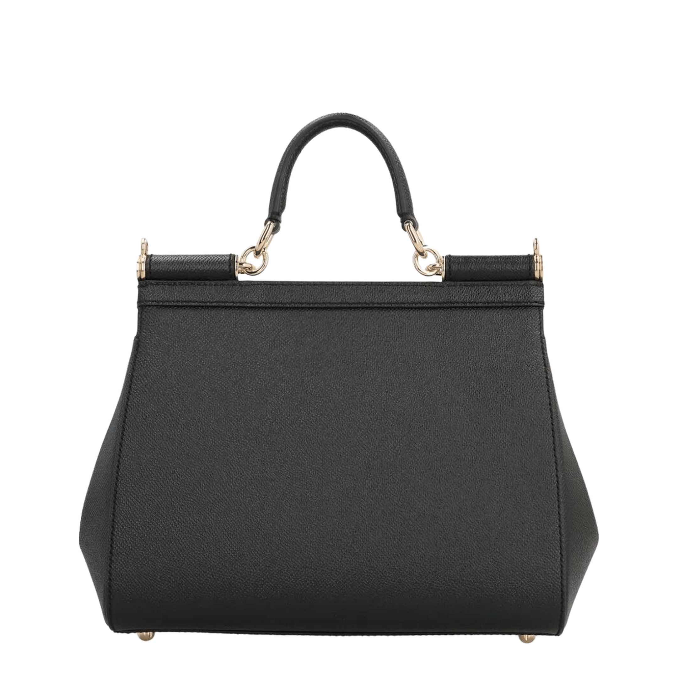 Dolce & Gabbana Sicily Large Calf Leather Handbag - Black
