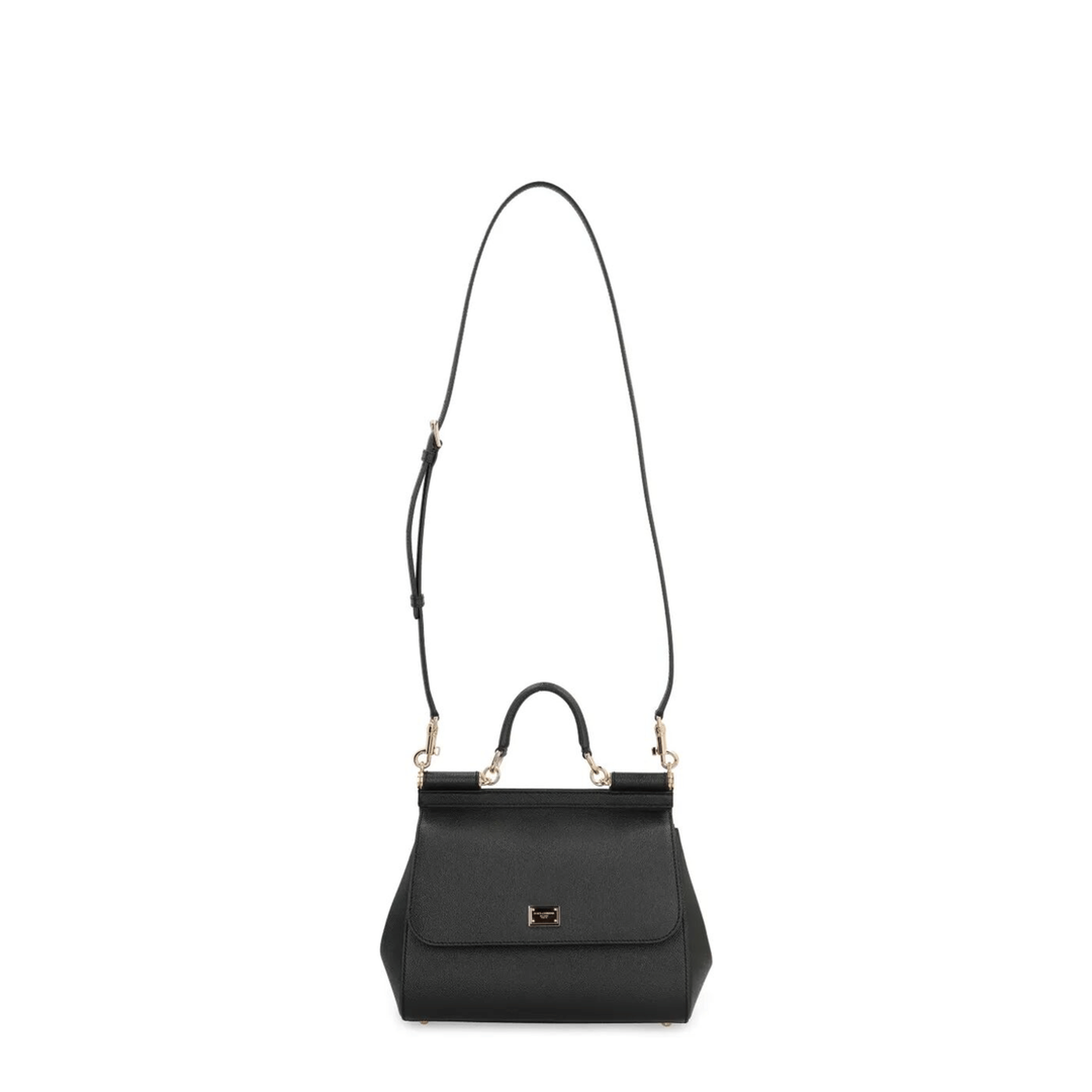 Dolce & Gabbana Sicily Large Calf Leather Handbag - Black