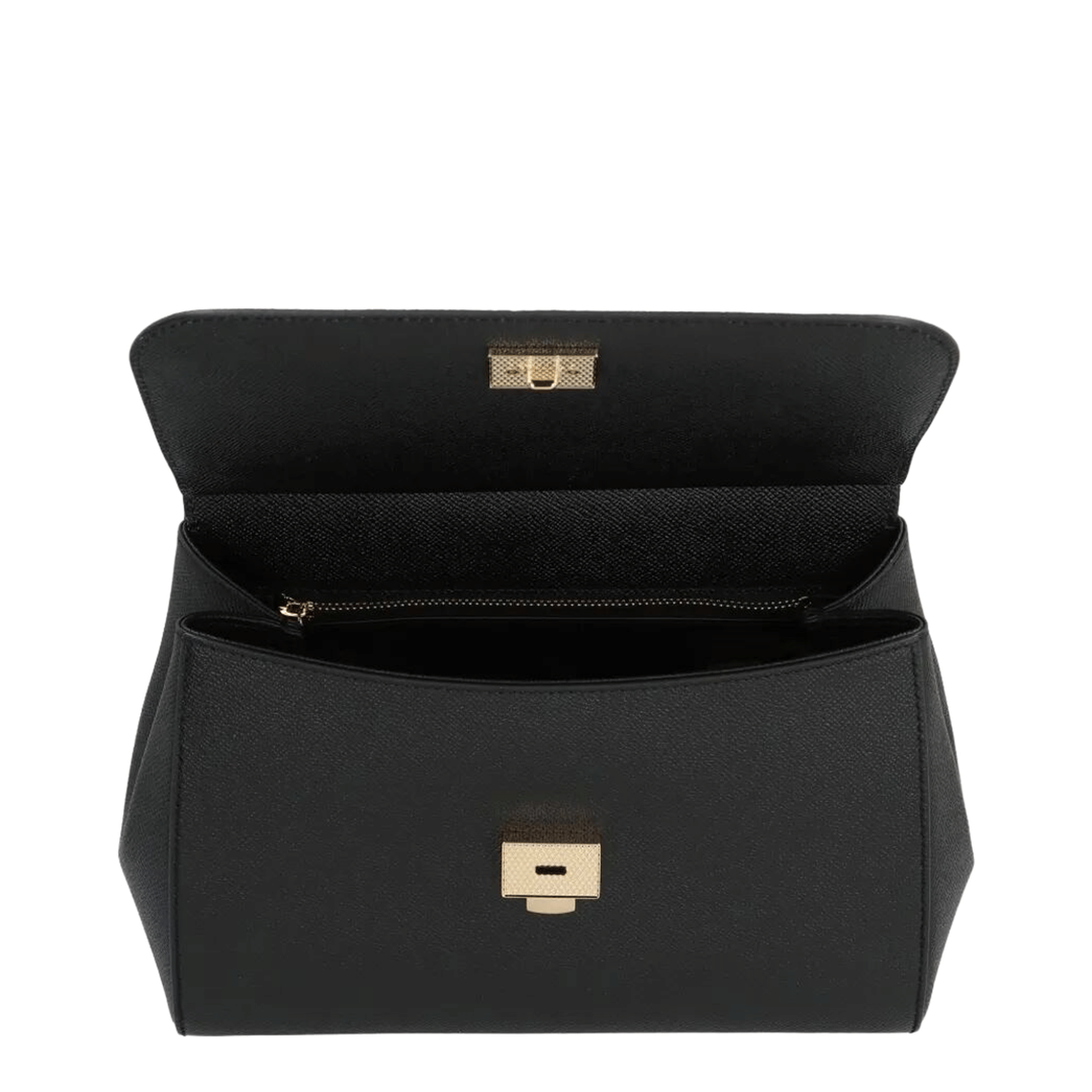 Dolce & Gabbana Sicily Large Calf Leather Handbag - Black