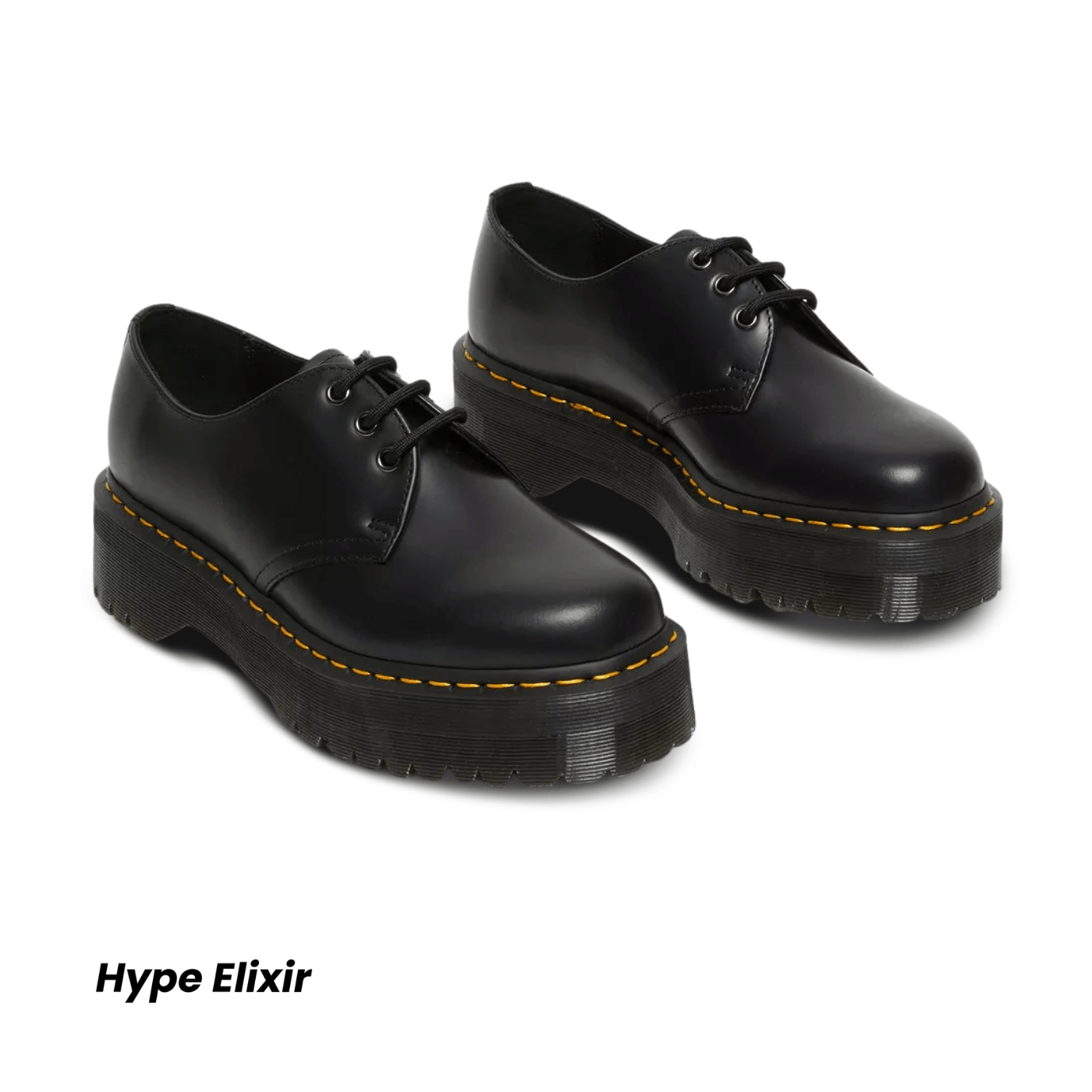 Dr Martens 1461 Smooth Leather Platform Shoes Black