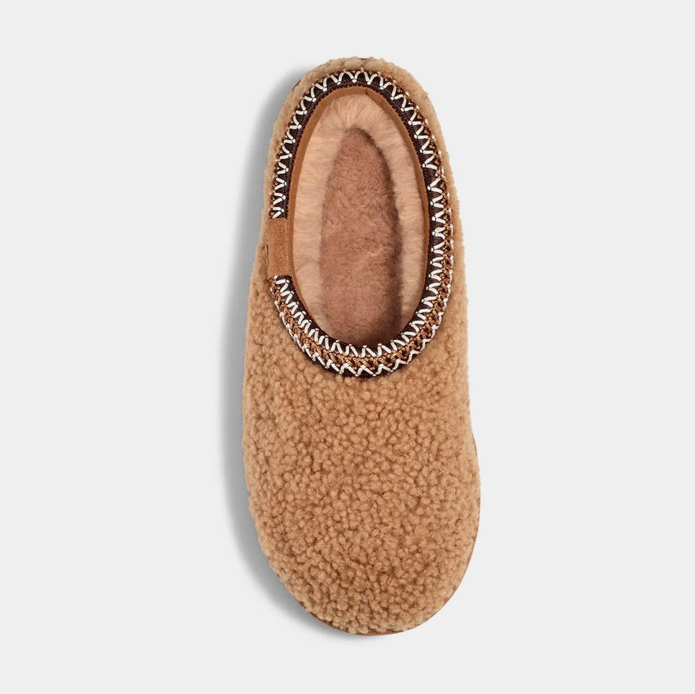 UGG Tasman Maxi Curly Slipper Womens Sandals (Chestnut)