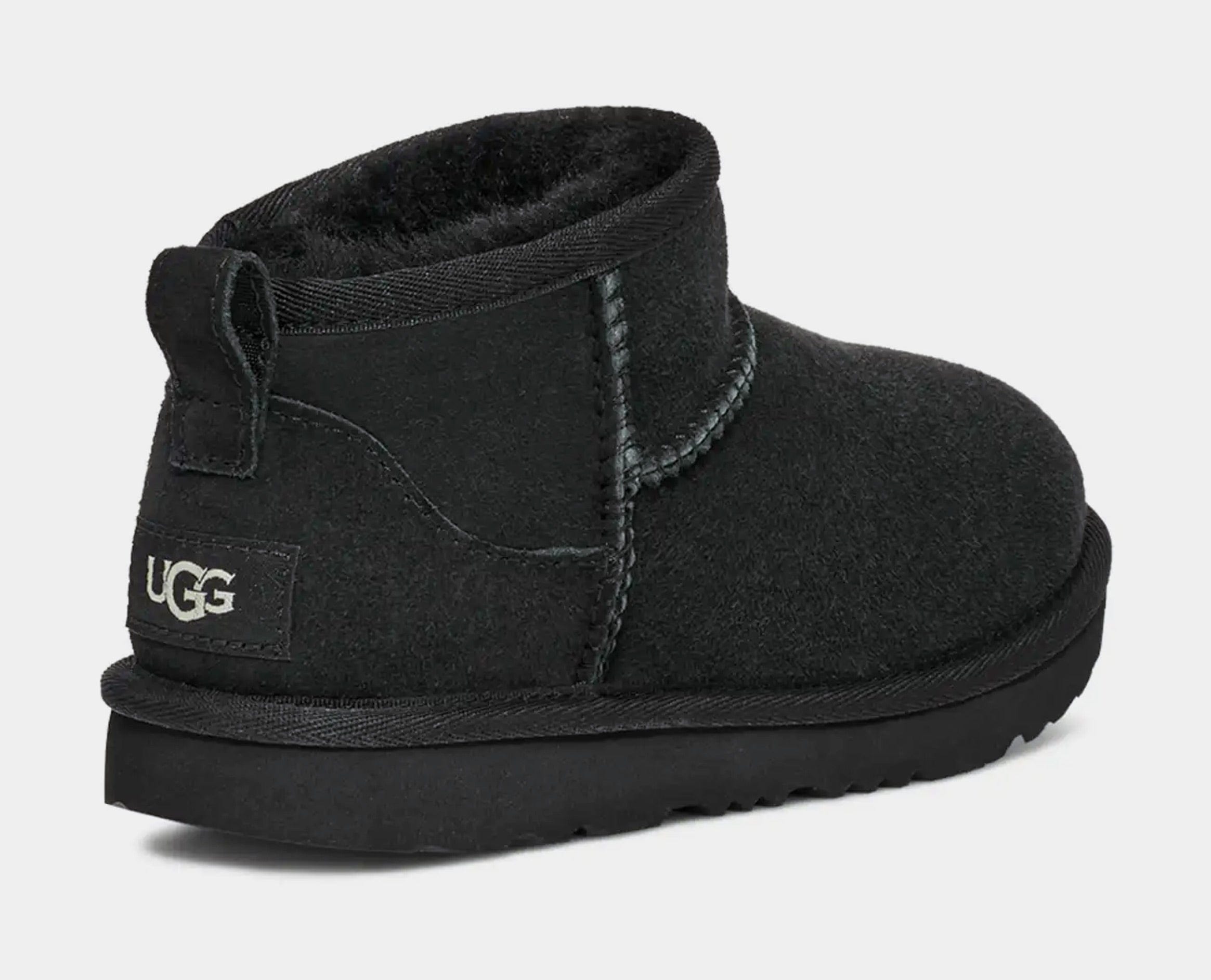 UGG Classic Ultra Mini Grade School Boots (Black)