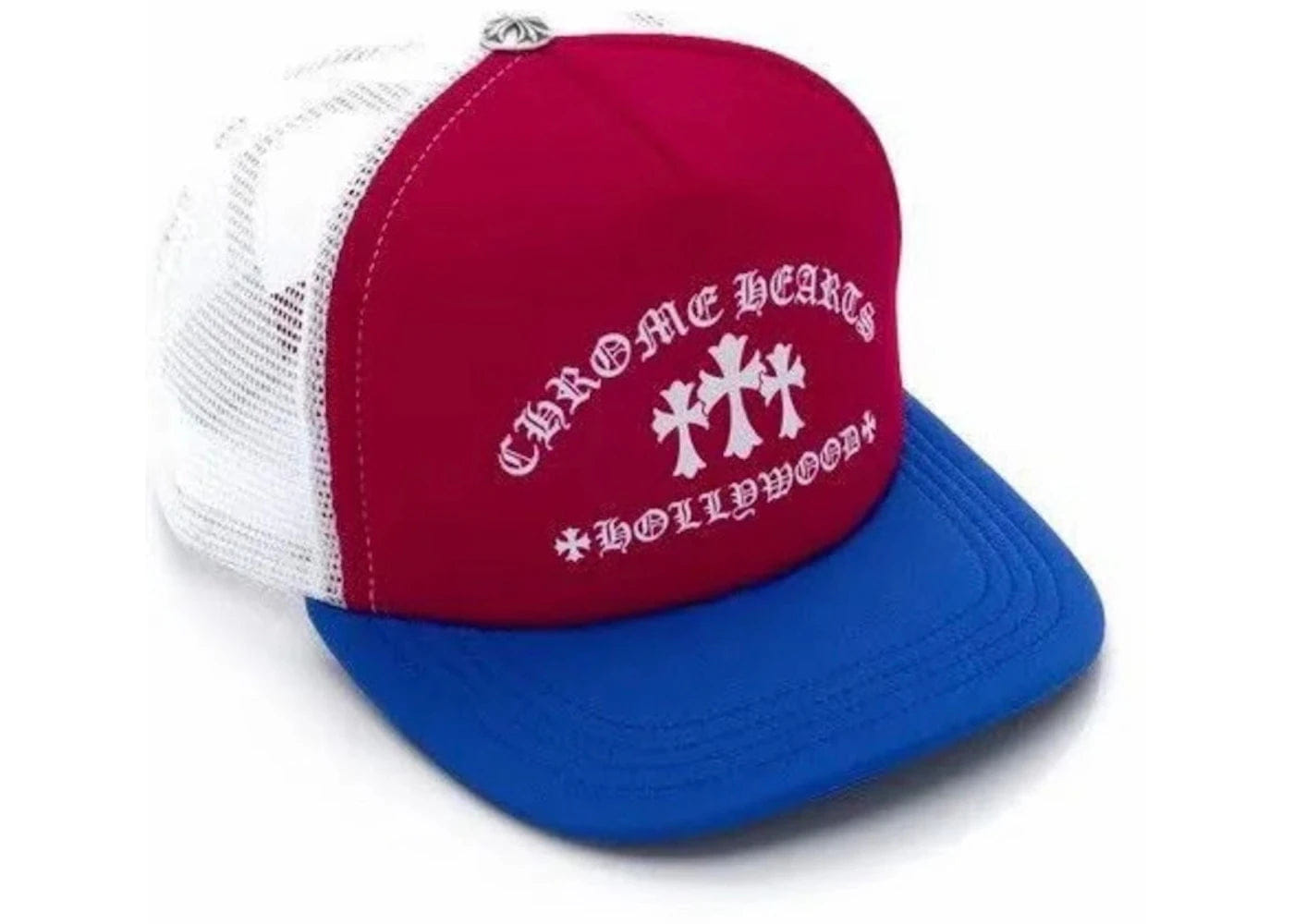 Chrome Hearts Hollywood Triple Cross Trucker Hat Red/Blue/White