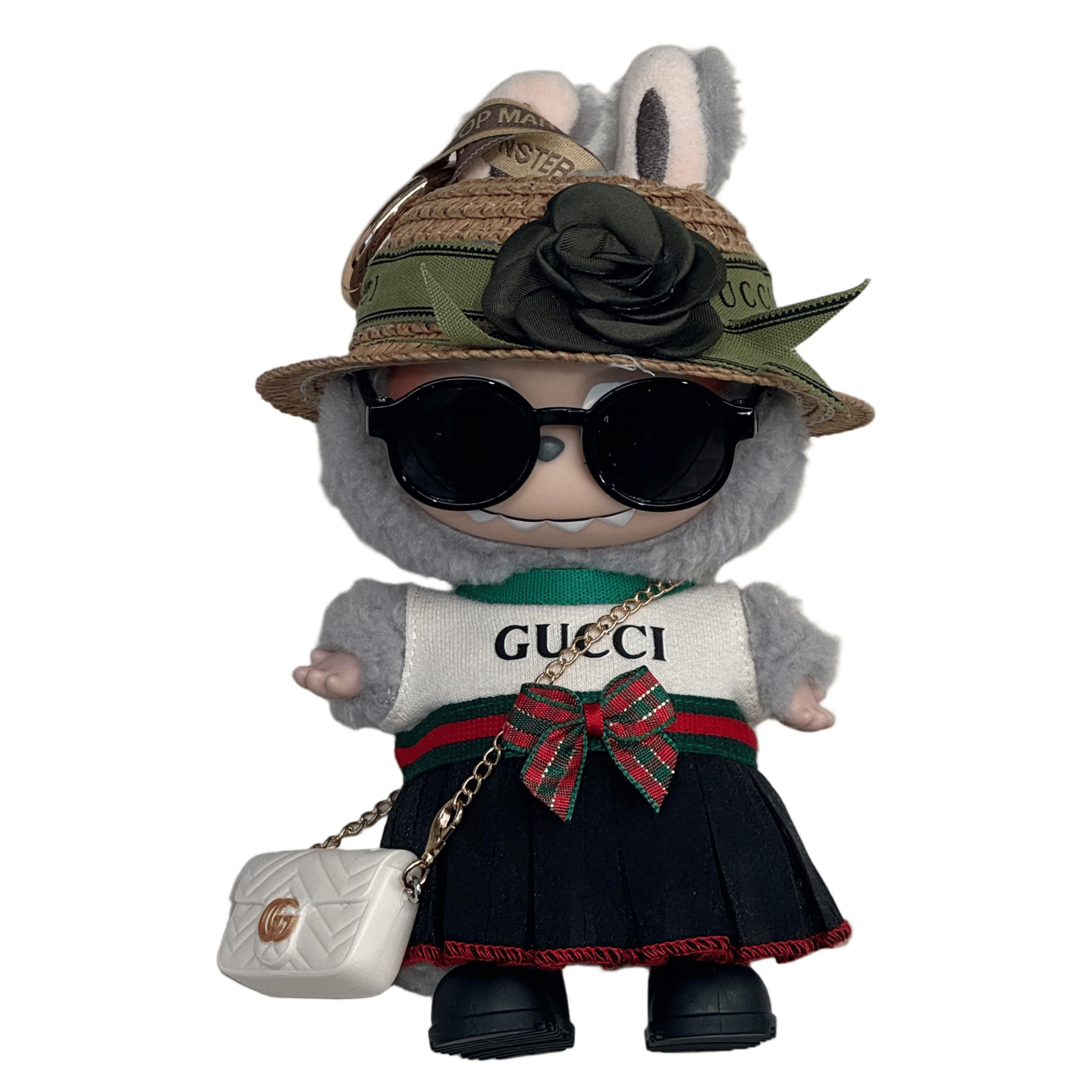 Pop Mart Labubu - Gucci Inspired 5 Piece Outfit Black