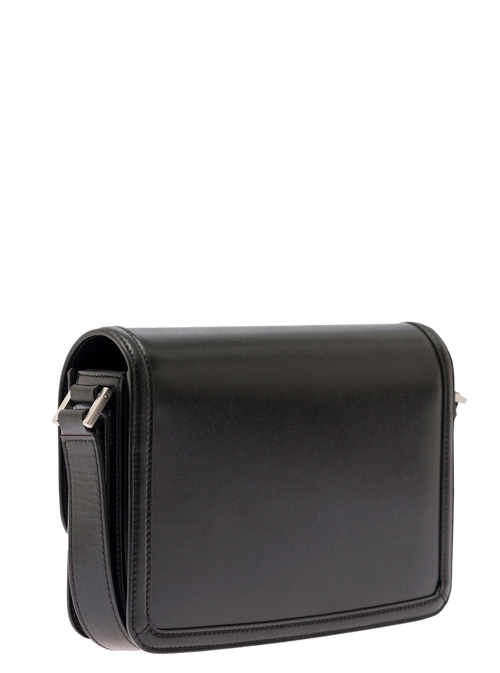 Saint Laurent Men Cassandre Black Messenger Bag With Cassandre Detail In Smooth Leather Men