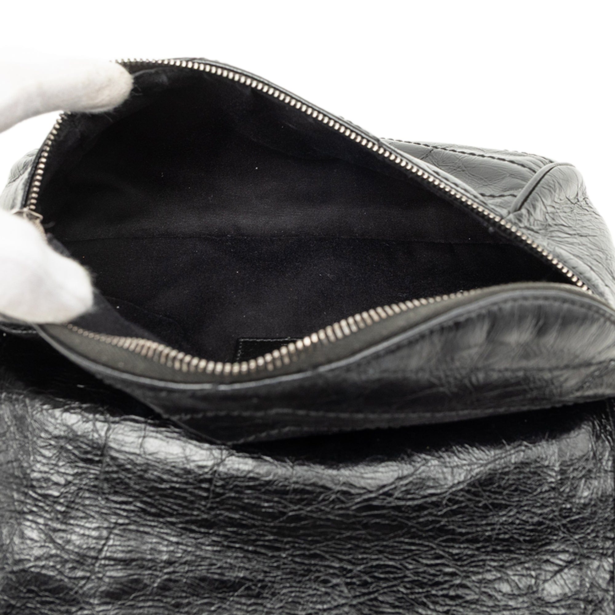 Saint Laurent Crinkled Calfskin Monogram Niki Belt Bag