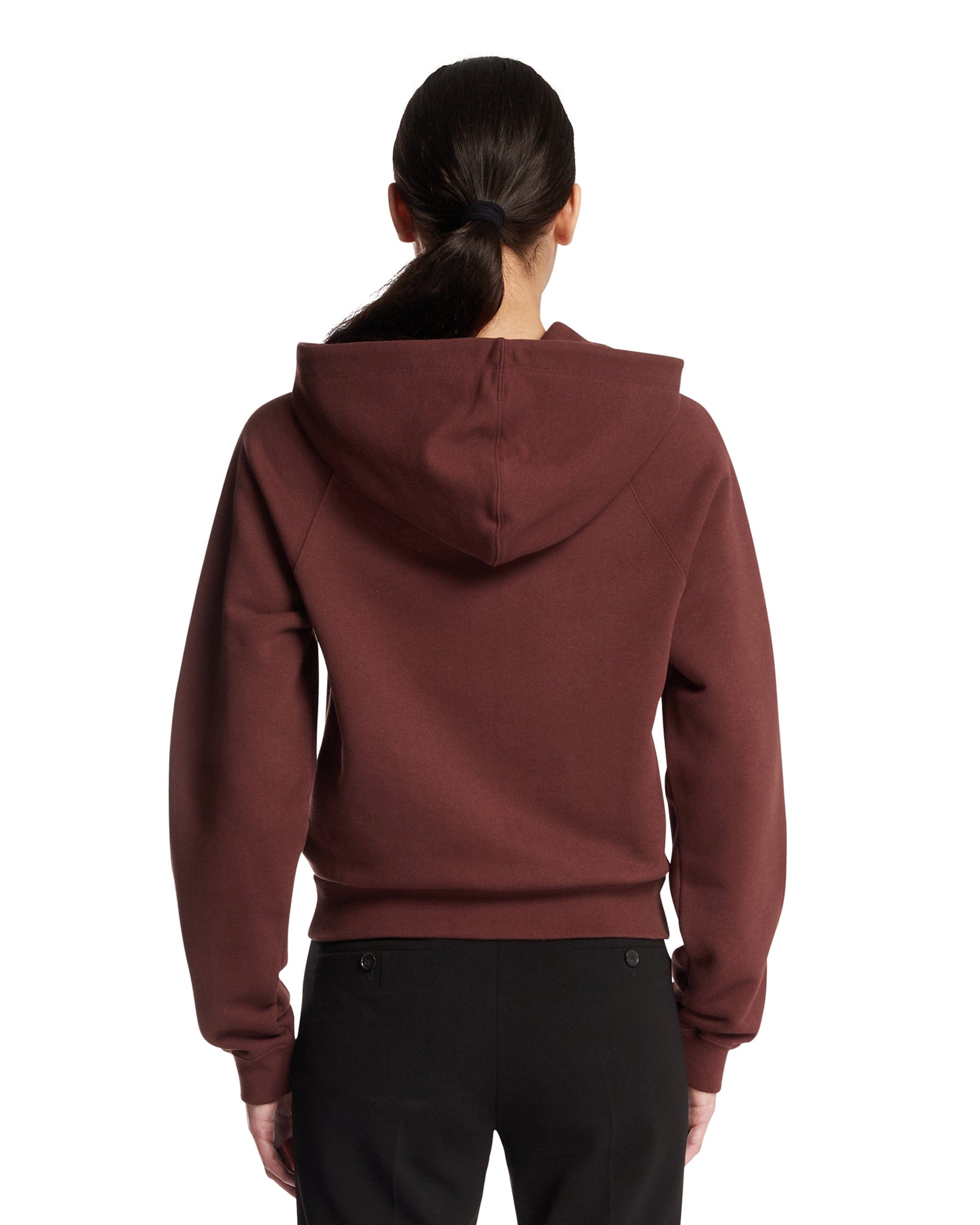 Moncler Felpa In Cotone Con Patch Marrone