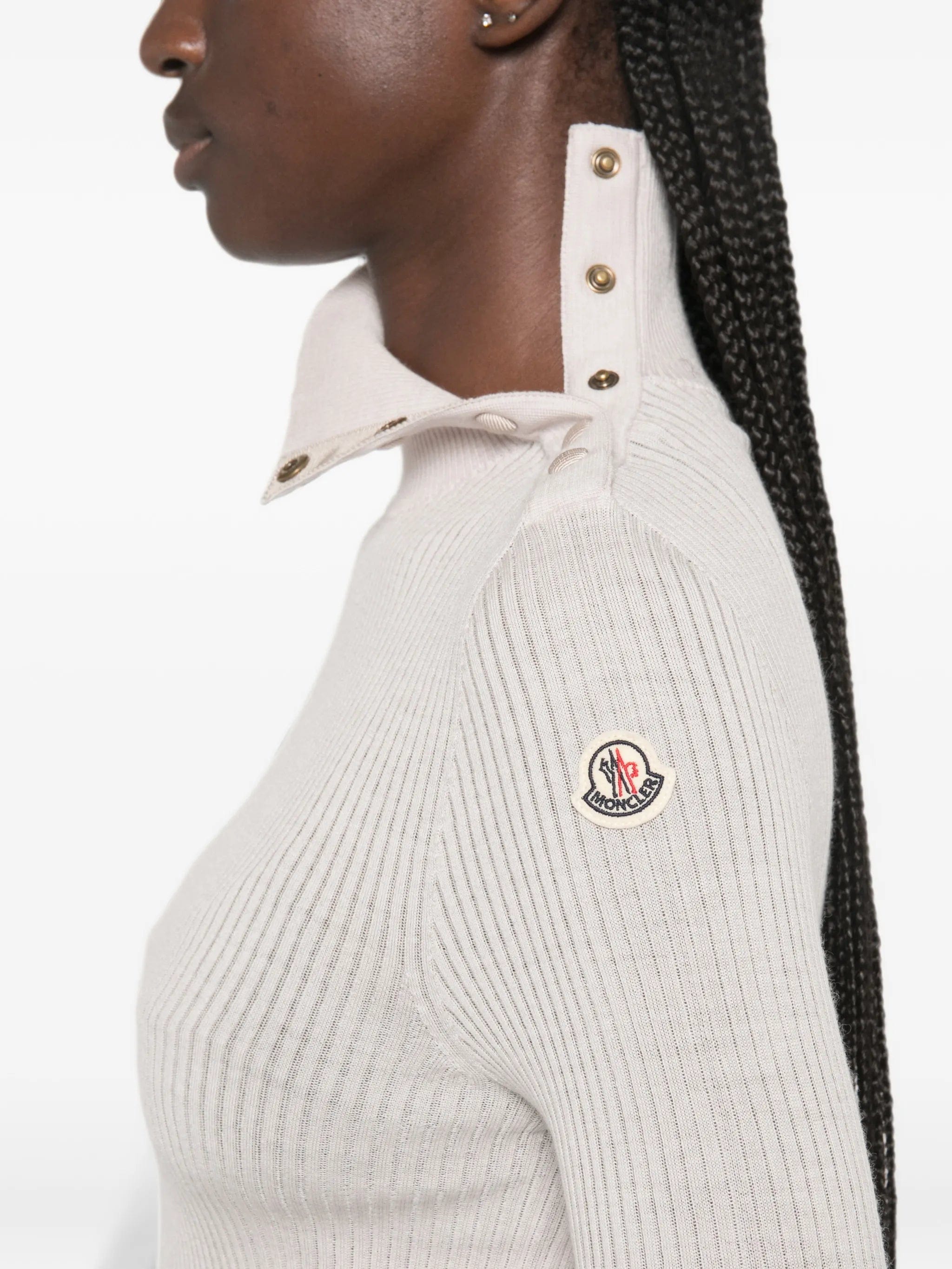 Moncler Dolcevita button - detail ribbed - knit sweater