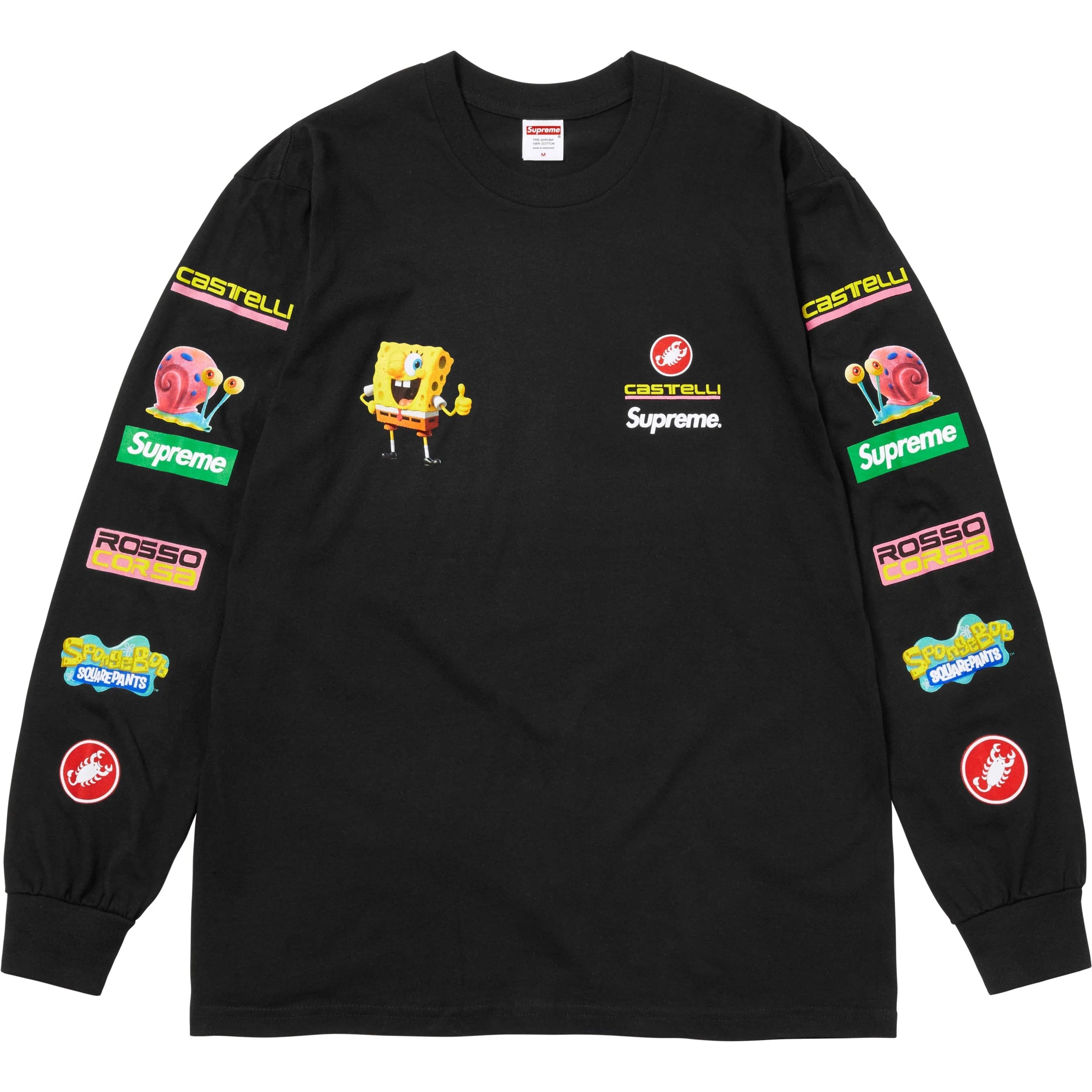 Supreme SpongeBob SquarePants/Castelli Racing L/S T-Shirt Black