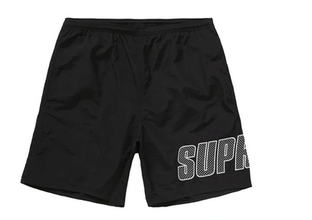 Supreme Logo Applique Water Short Black
