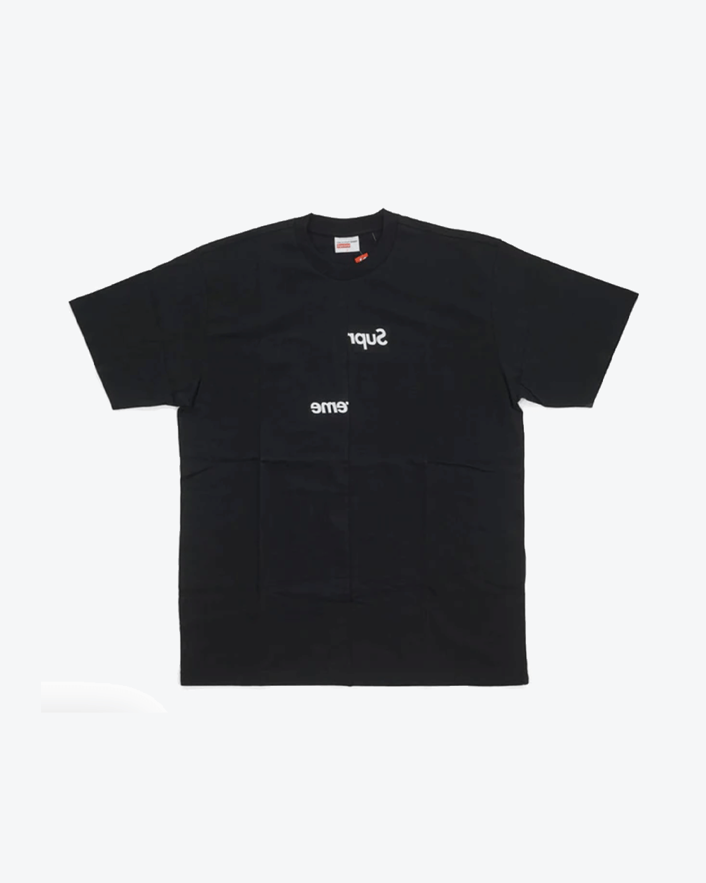 SUPREME x CDG FW18 SPLIT BOX LOGO BLACK T-Shirt (NEW)