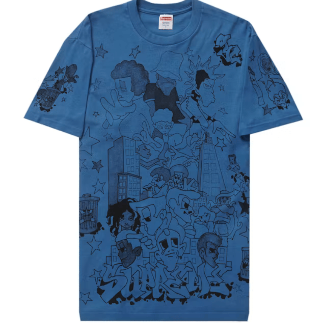 Supreme DOWNTOWN T-Shirt FADED BLUE