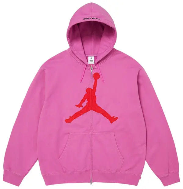 Supreme x Jordan Zip Up Hooded Sweatshirt Pink