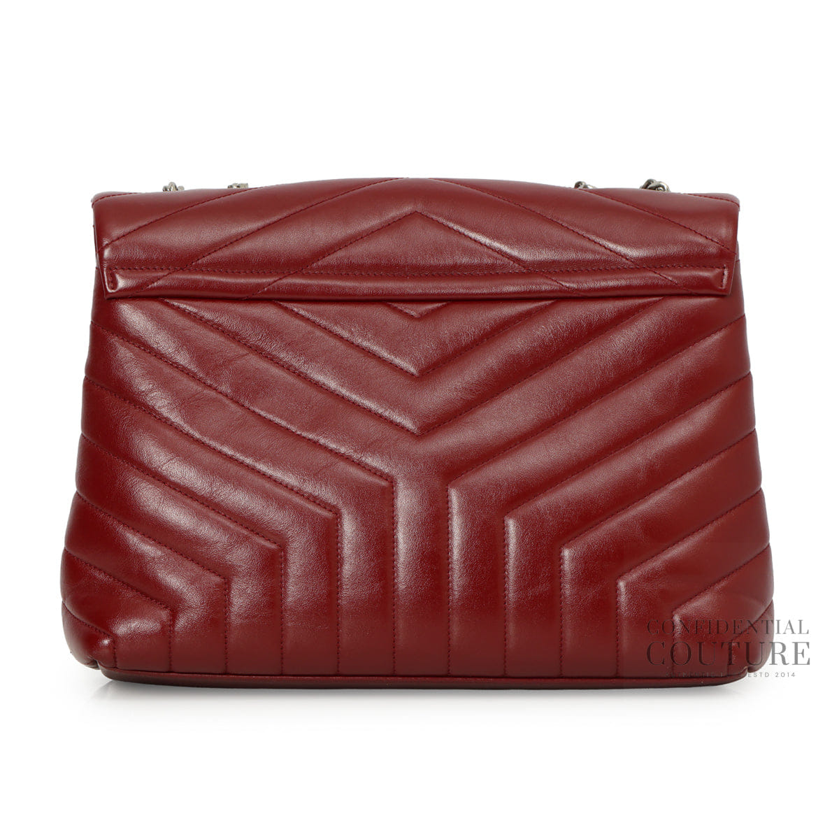 Yves Saint Laurent Maroon Y Quilted Leather Medium LouLou Bag
