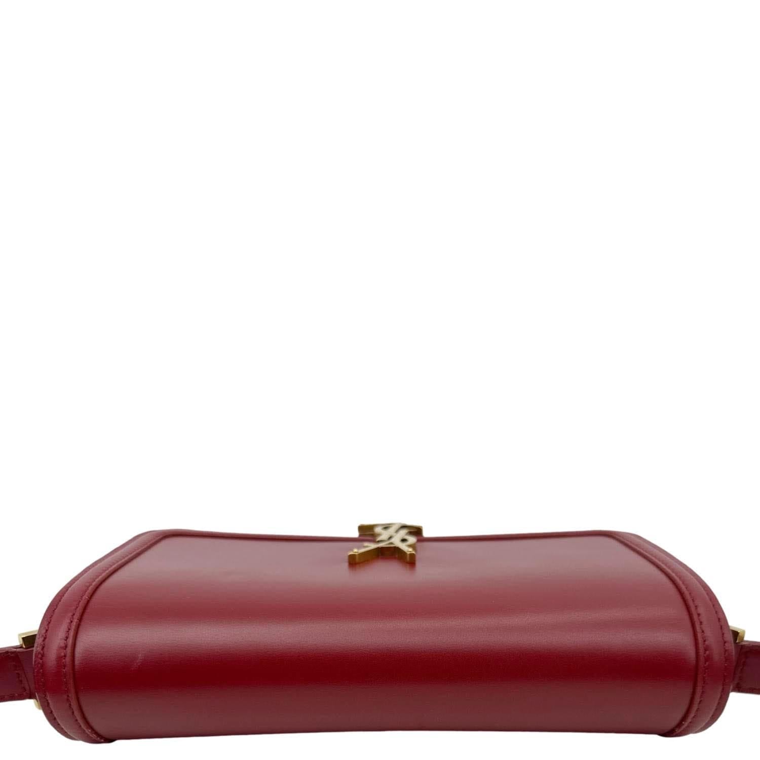 YVES SAINT LAURENT Solferino Medium Leather Shoulder Bag Burgundy